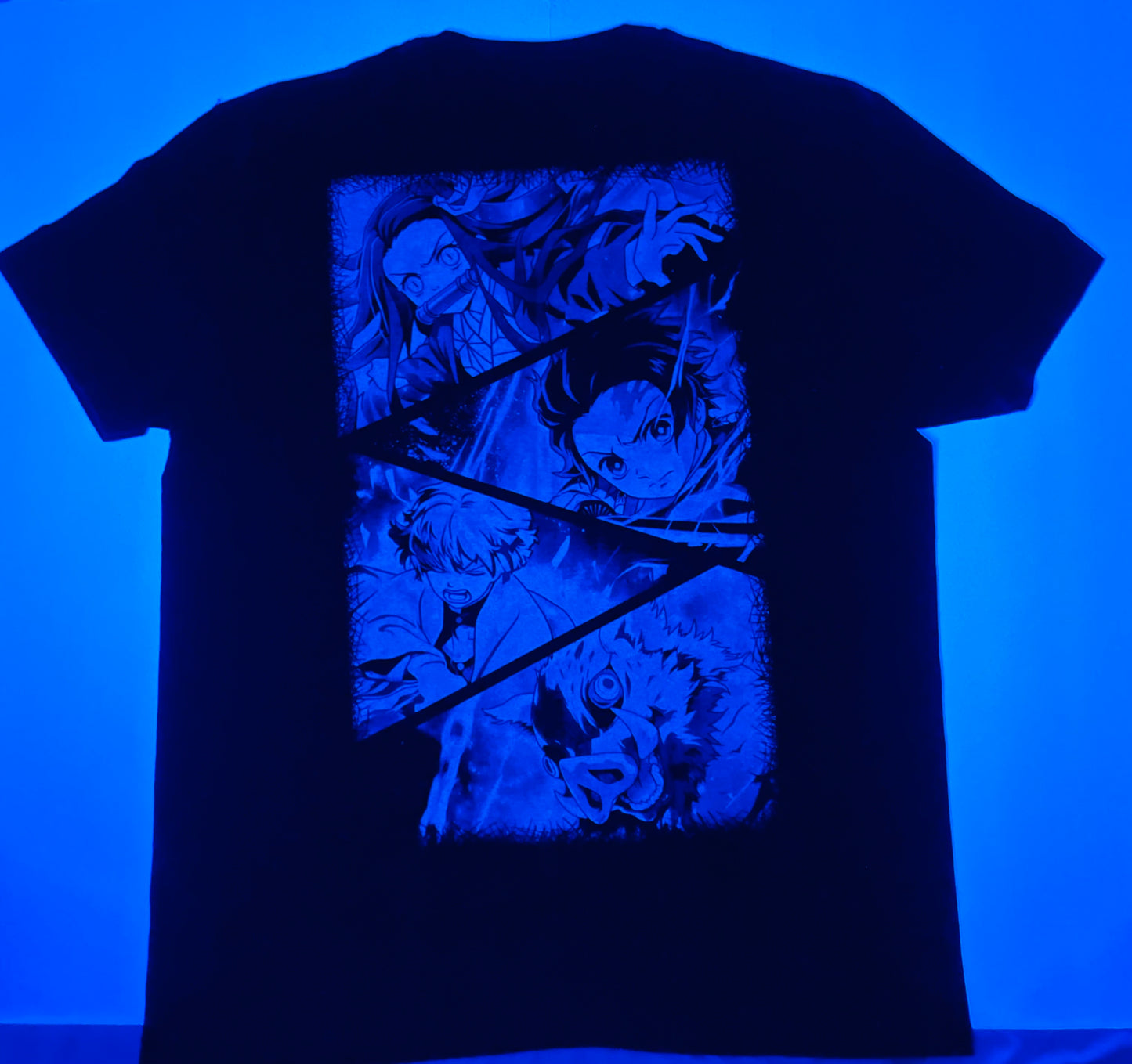 Inosuke Hashibira from Demon Slayer !  🐗🔥 Neon T-Shirt (Front & Back Print)
