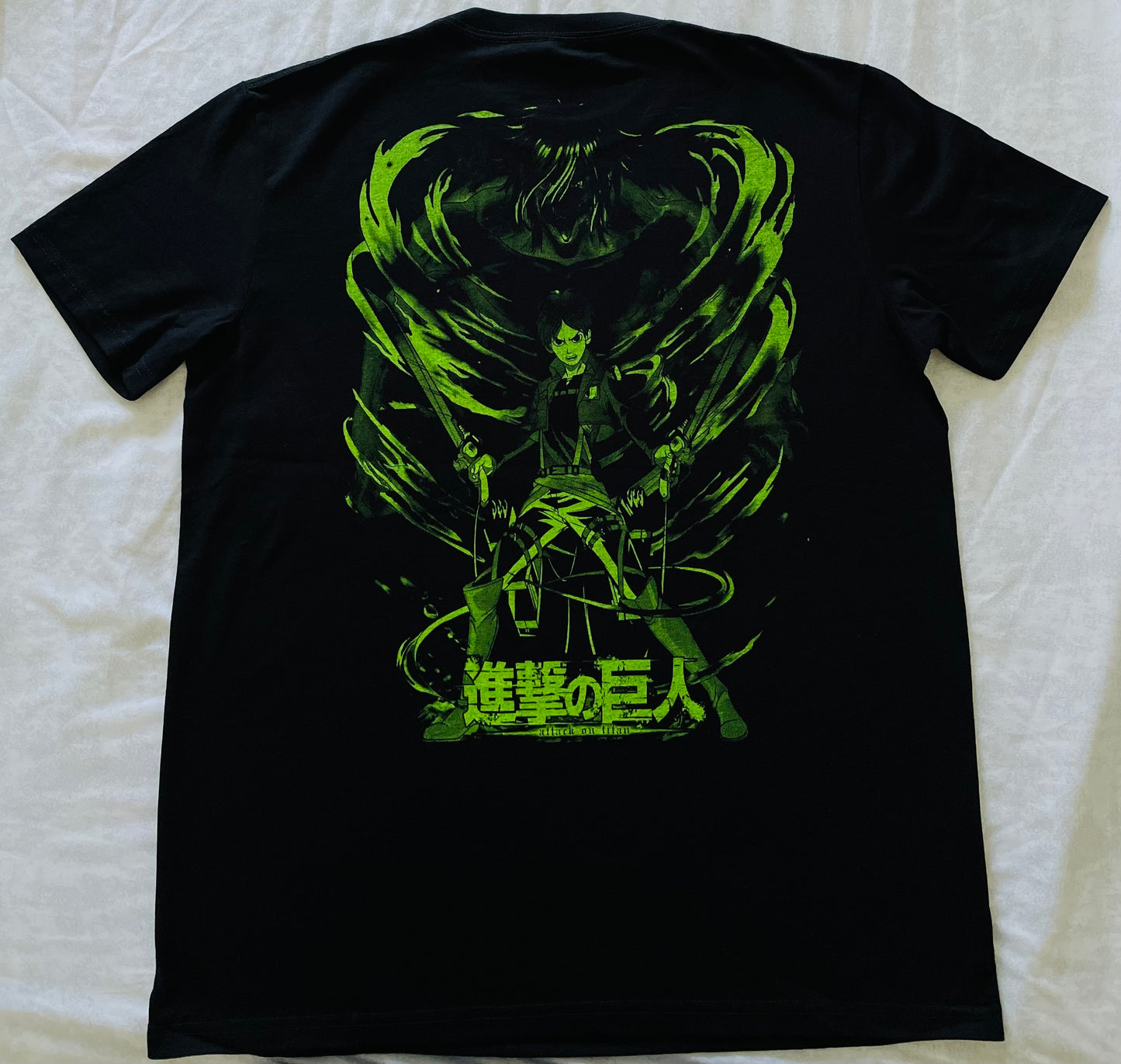 Eren Yeager Attack On Titan Neon T-Shirt (Front & Back Print)
