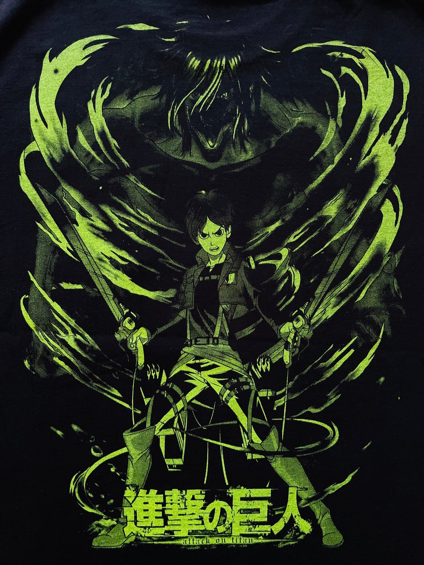 Eren Yeager Attack On Titan Neon T-Shirt (Front & Back Print)