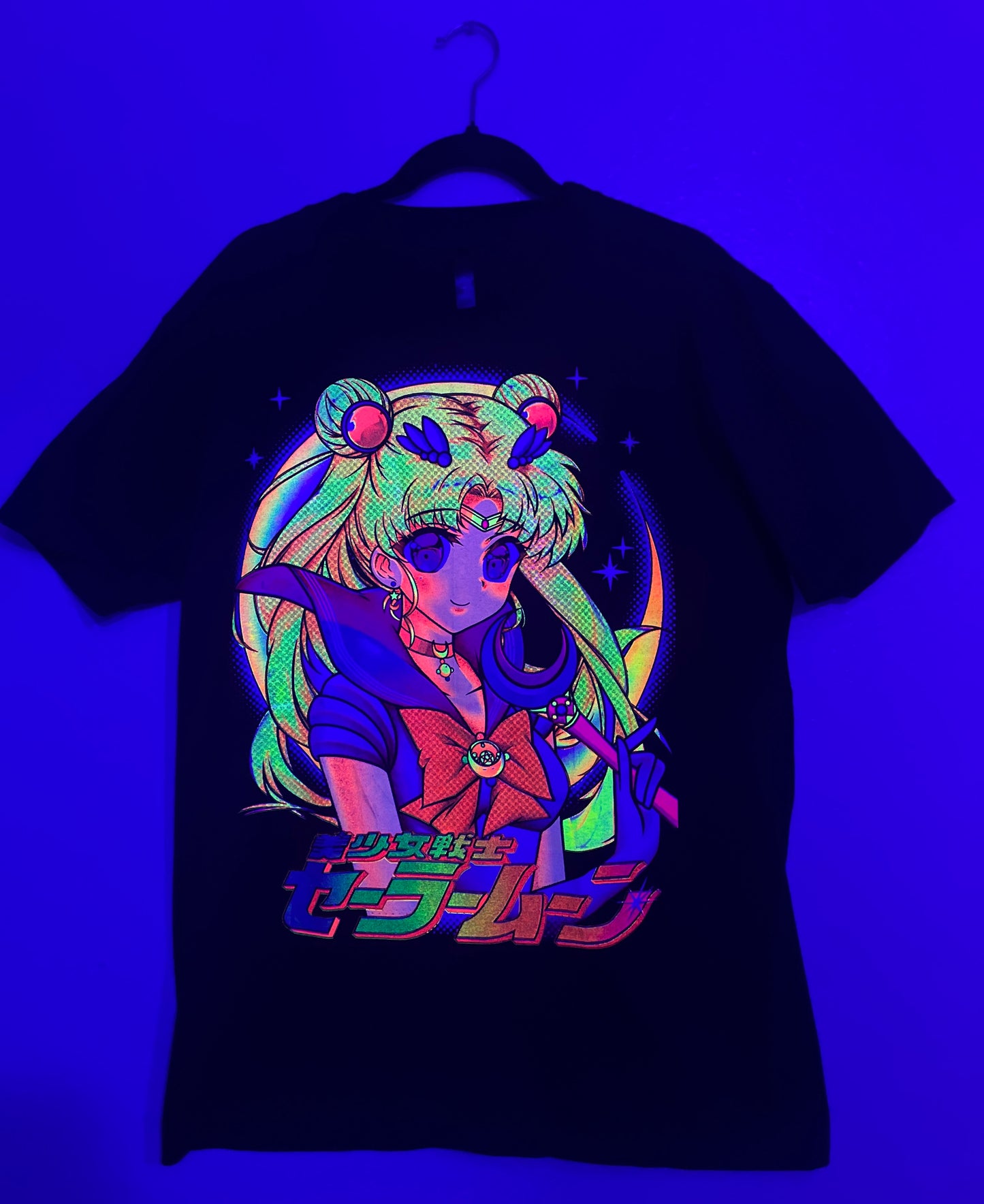 Sailor Moon Retro Vibrant Neón T-Shirt (Front & Back Print)