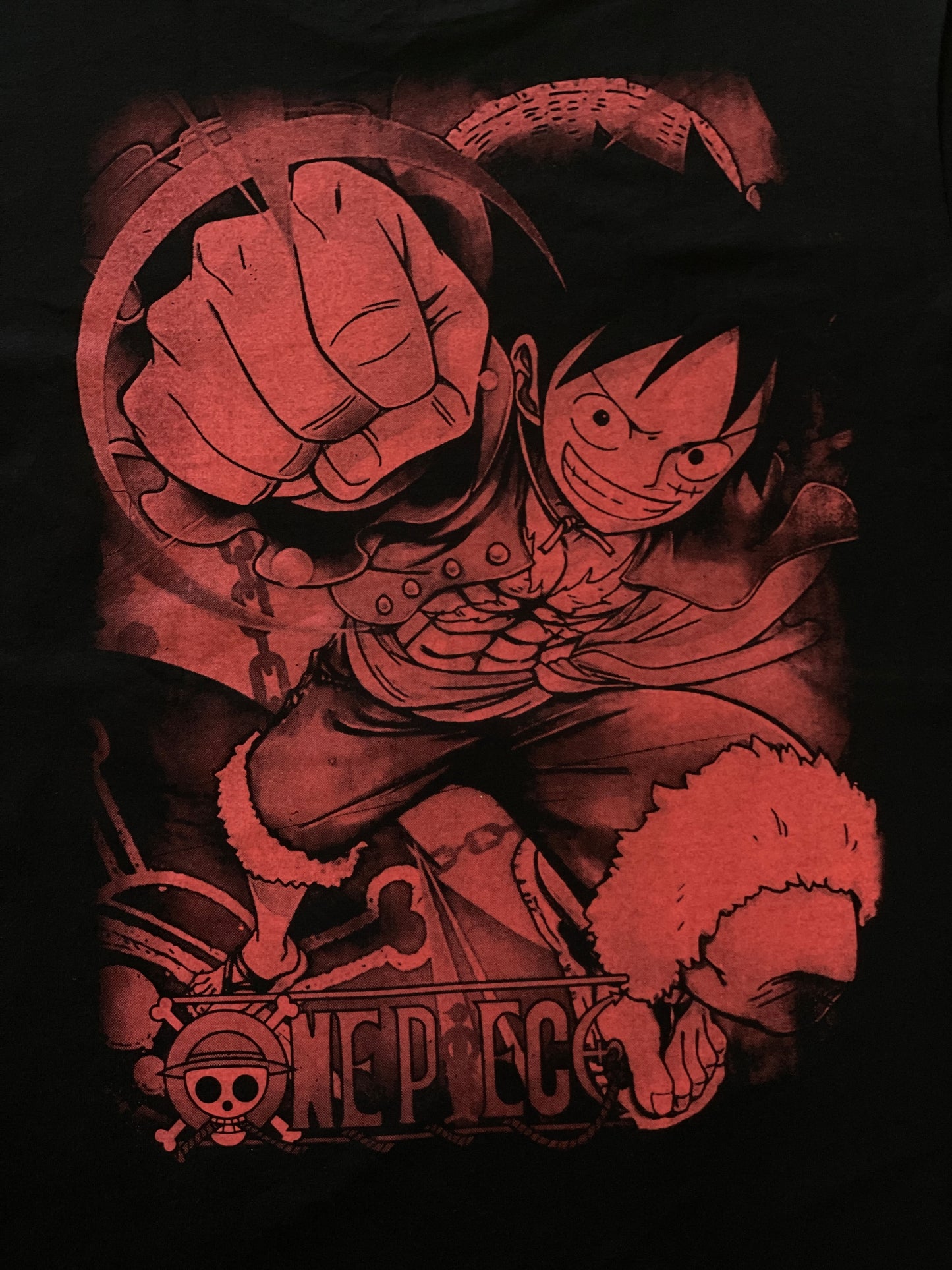 Luffy Gear Mode One Piece, Vibrant Neón T-Shirt (Front & Back Print)