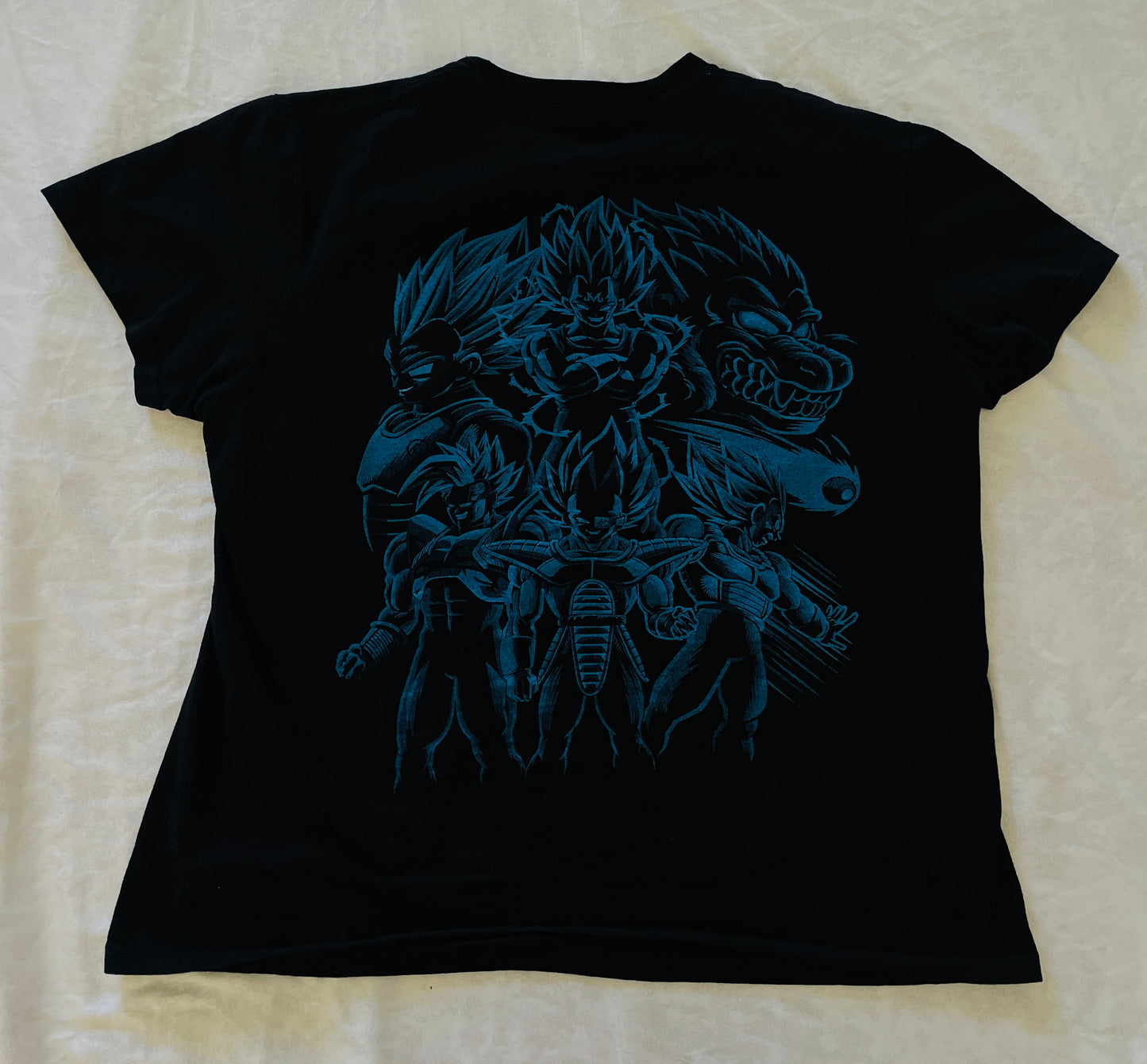 Vegeta Súper Saiyan Blue Vibrant Neón T-Shirt (Front & Back Print)
