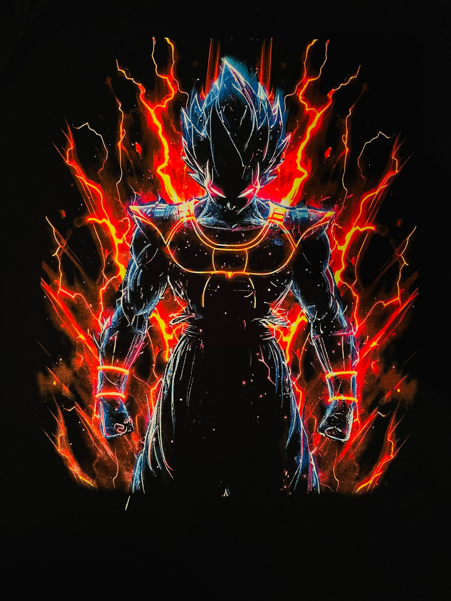 Vegeta Super Saiyan Blue Neon T-Shirt (Front & Back Print)