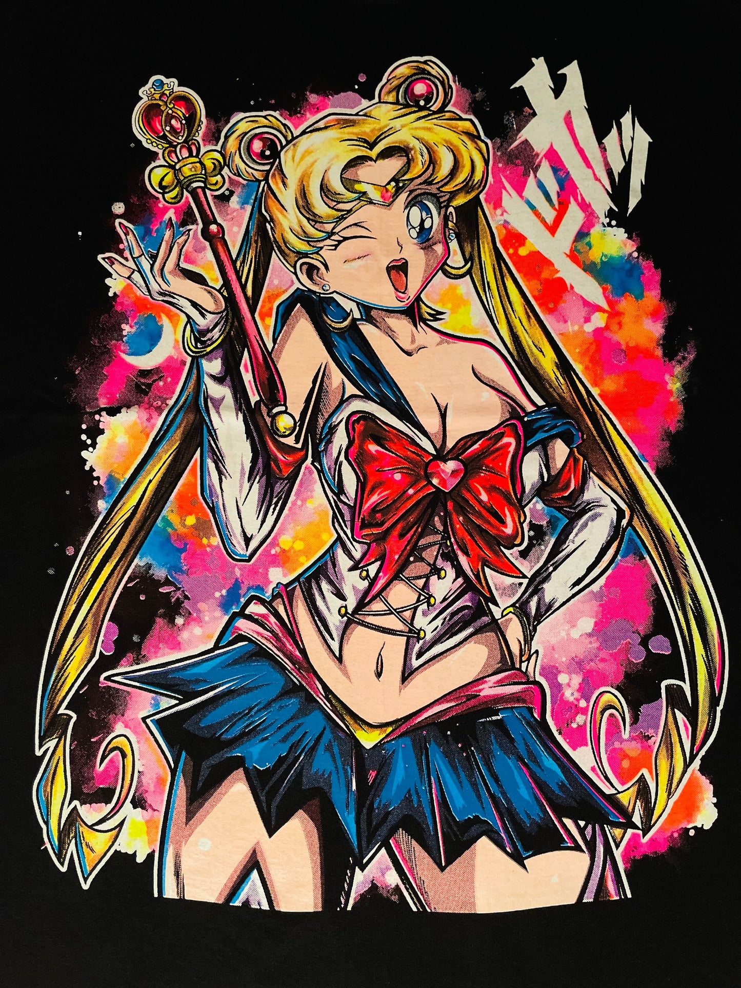 Sailor Moon “Ecchi Anime” Neon T-Shirt (Front & Back Print)