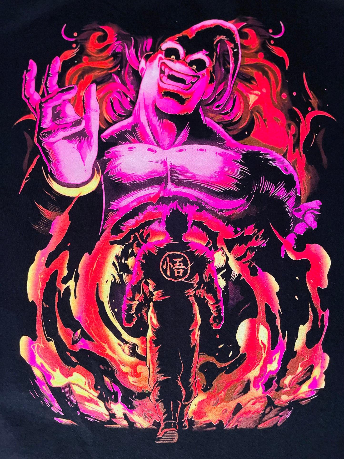 Majin Buu vs Gohan Neon T-Shirt (Front & Back)