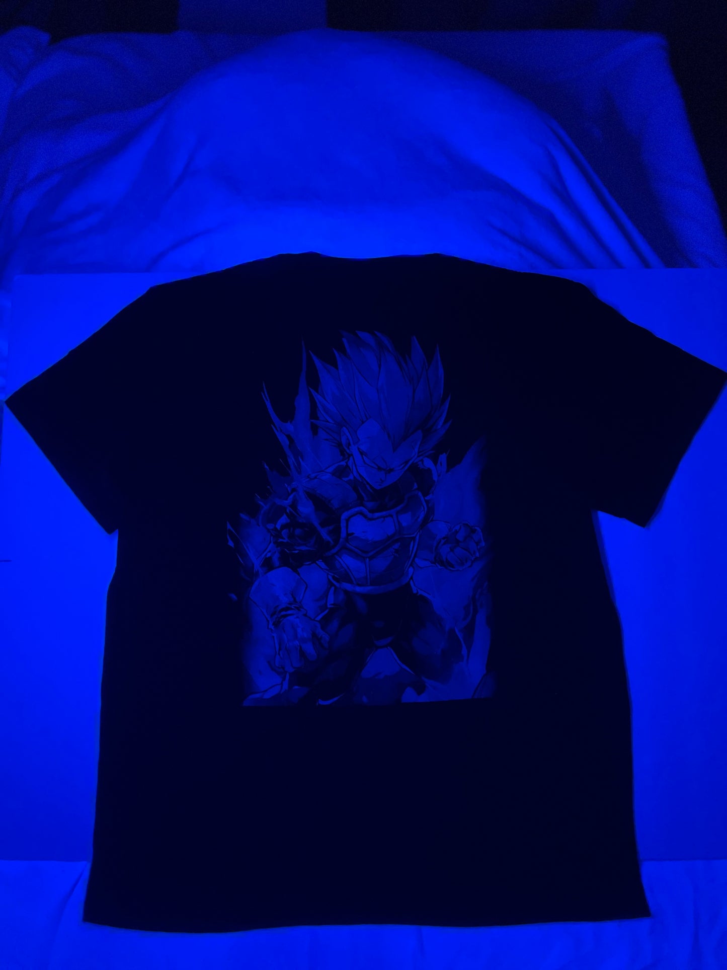 Vegeta Super Saiyan Blue Neon T-Shirt (Front & Back Print)