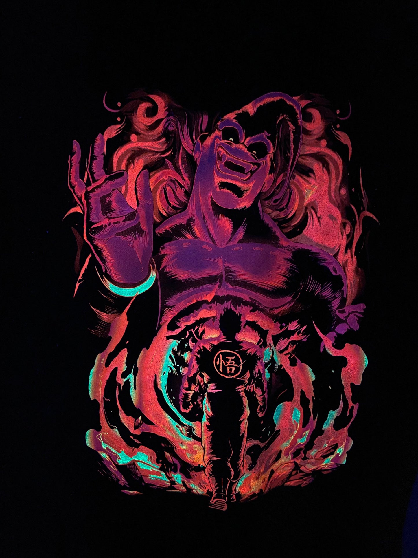Majin Buu vs Gohan Neon T-Shirt (Front & Back)