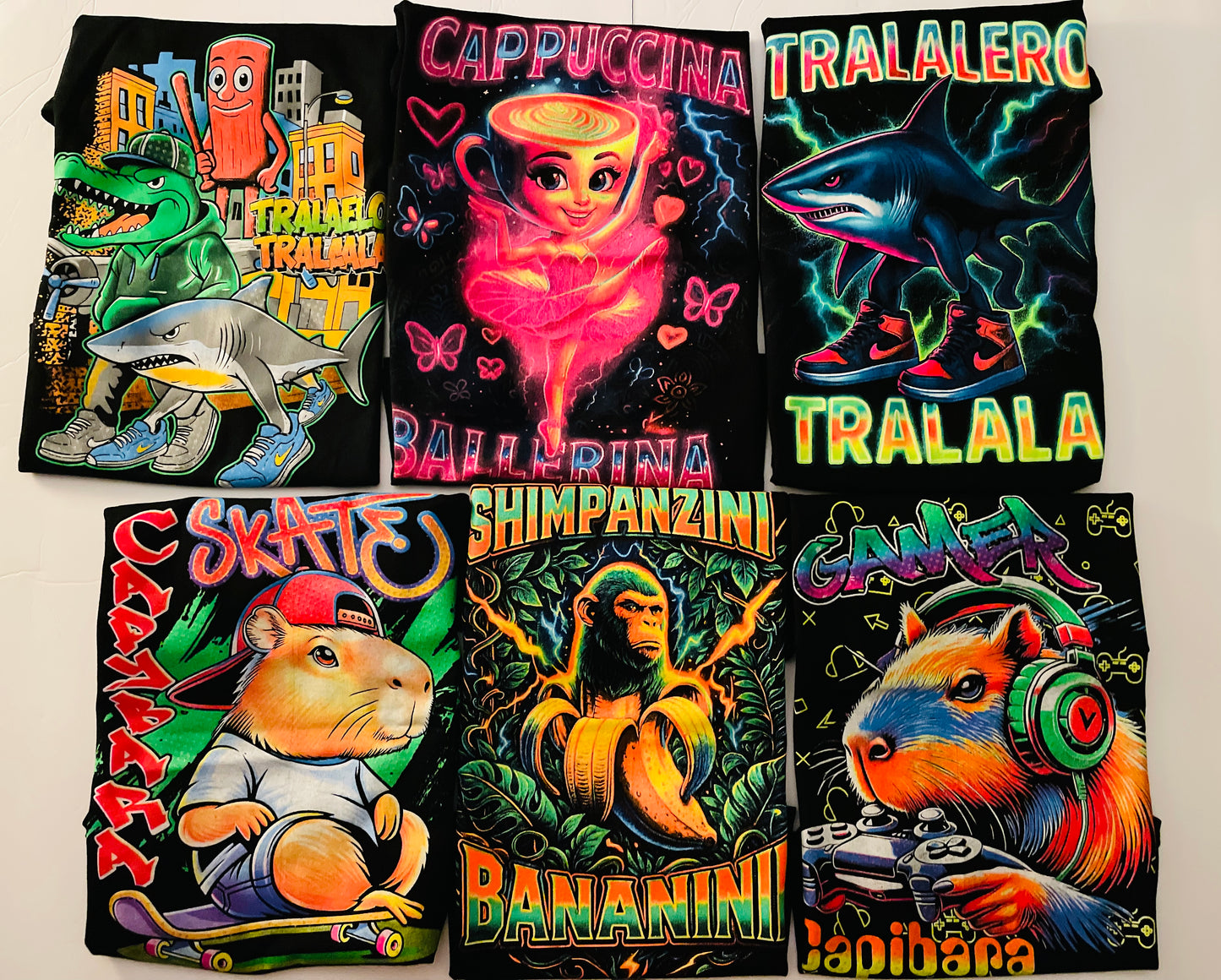 Kids “Italian Brain Rot” Neon Tee