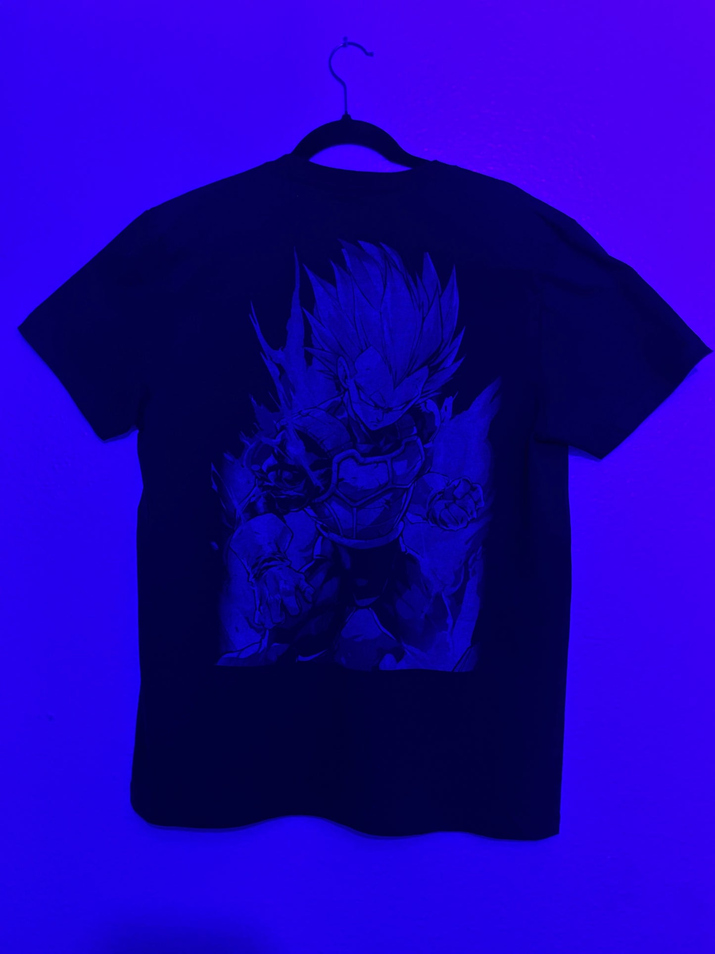 Vegeta Super Saiyan Rose Vibrant Neón T-Shirt (Front & Back Print)
