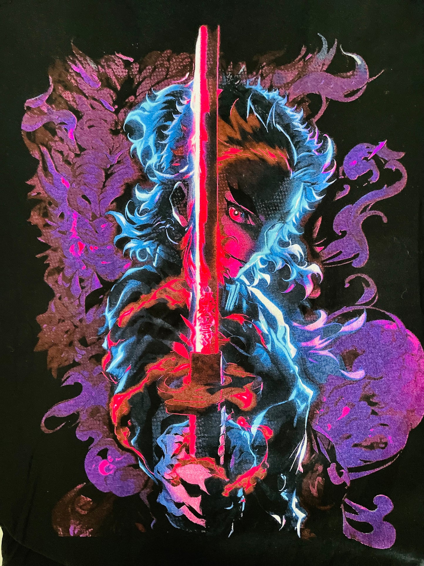 Giyu Tomioka (Demon Slayer) Neon T-Shirt (Front & Back Print)