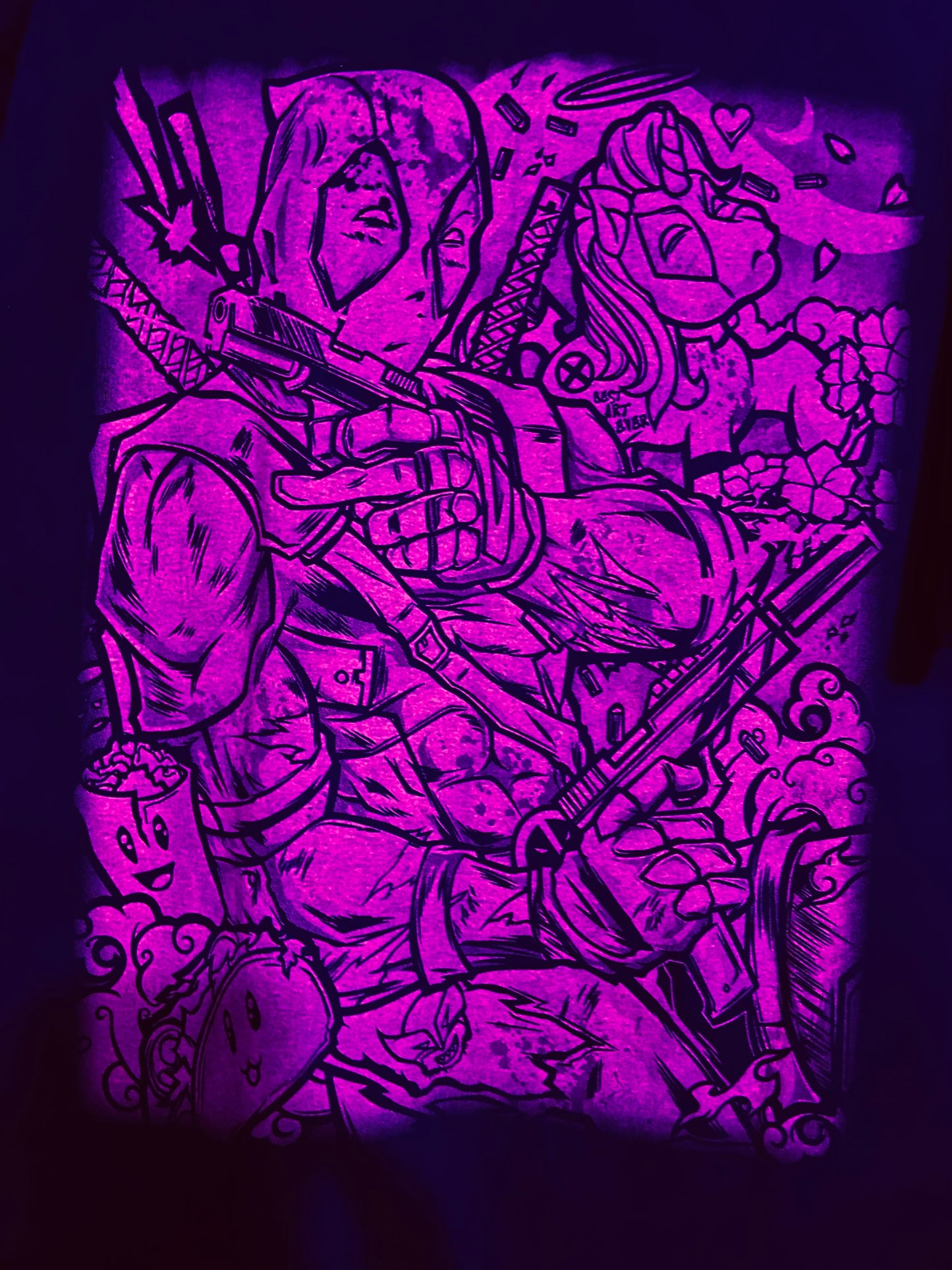 Dead Pool Chimichangas, Unicorns & Tacos 🌮 Neon Tee Shirt
