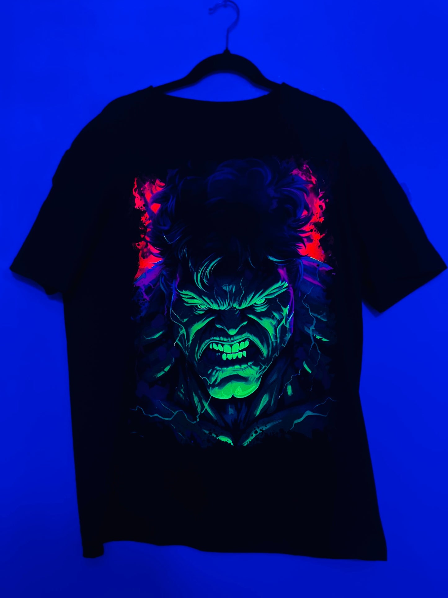 Incredible Hulk Wrath Mode Vibrant Neón T-Shirt (Front & Back Print)