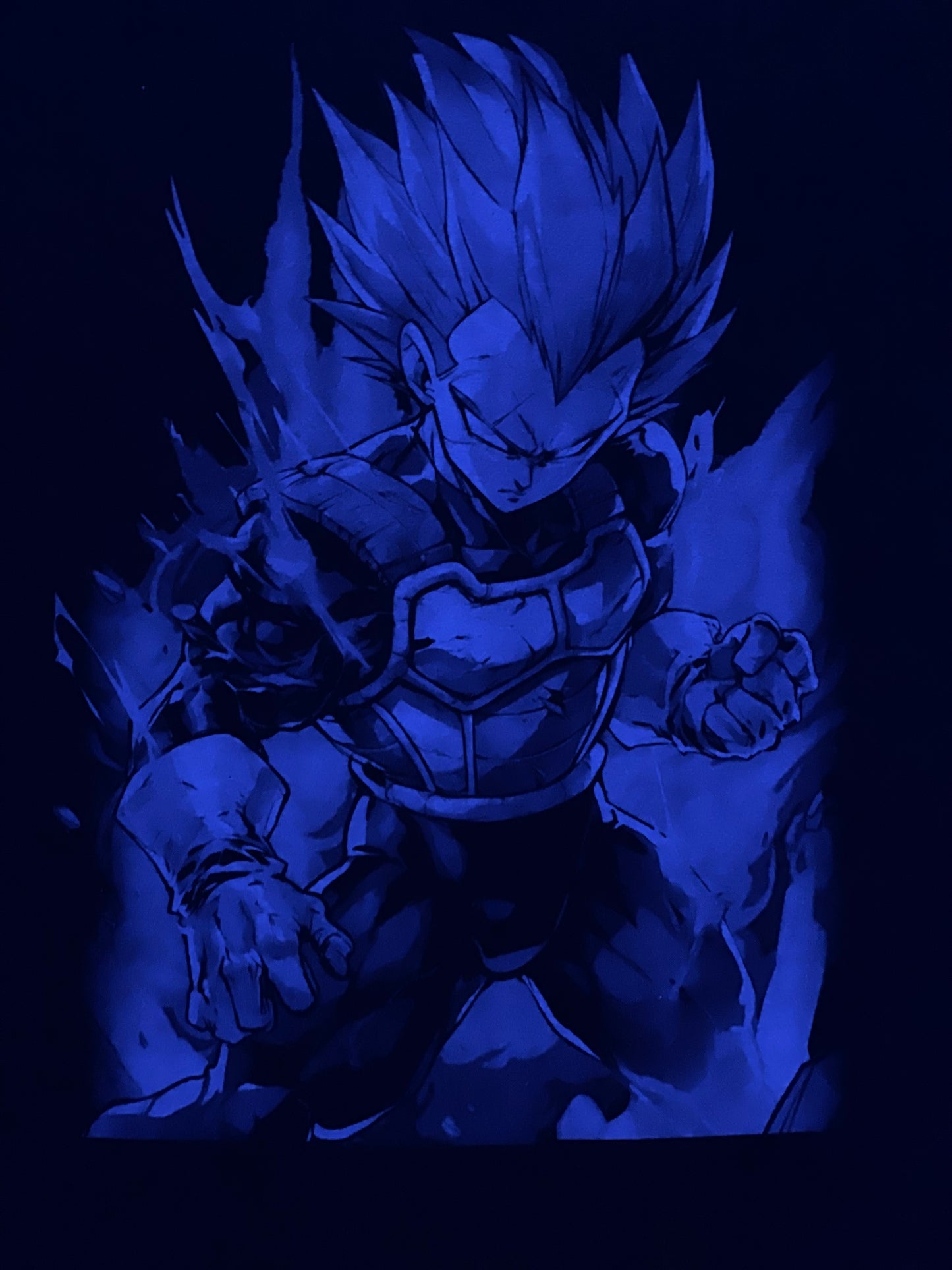 Vegeta Super Saiyan Blue Neon T-Shirt (Front & Back Print)