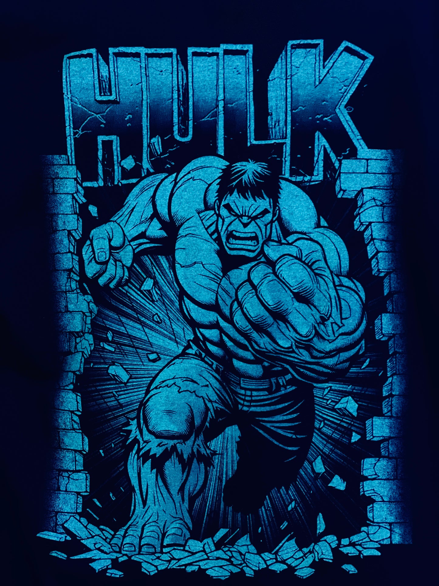 Incredible Hulk Wrath Mode Vibrant Neón T-Shirt (Front & Back Print)