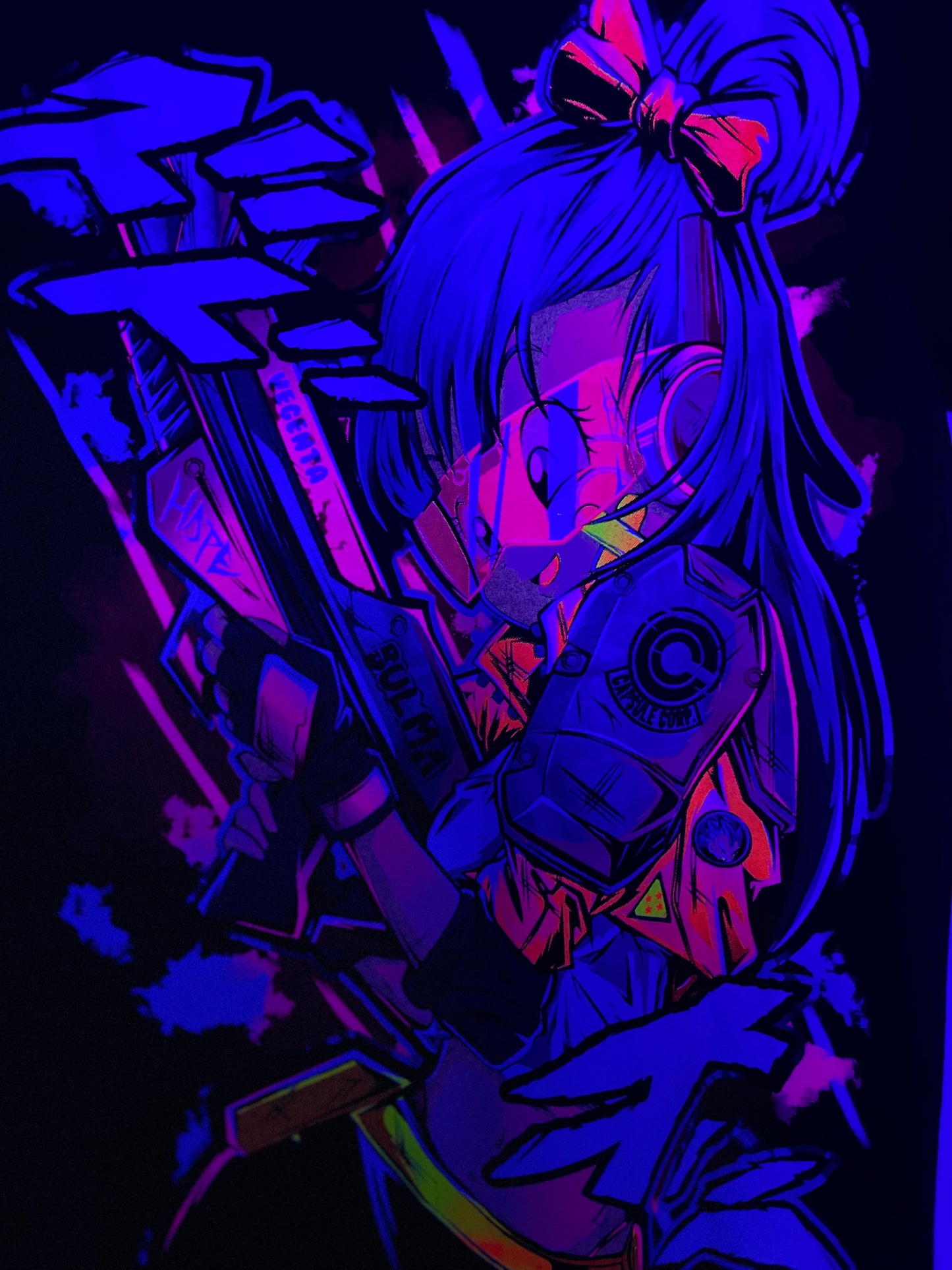 Retro Bulma Neon T-Shirt (Front & Back Print)