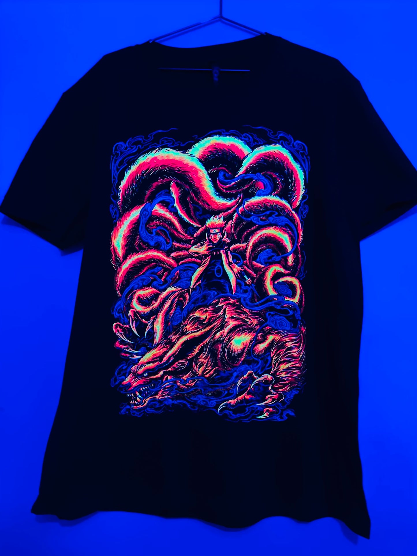 Naruto Combined Chakra with Kurama Neon Tee 🔥😮💨🍥 Neon T-Shirt (Front & Back Print)