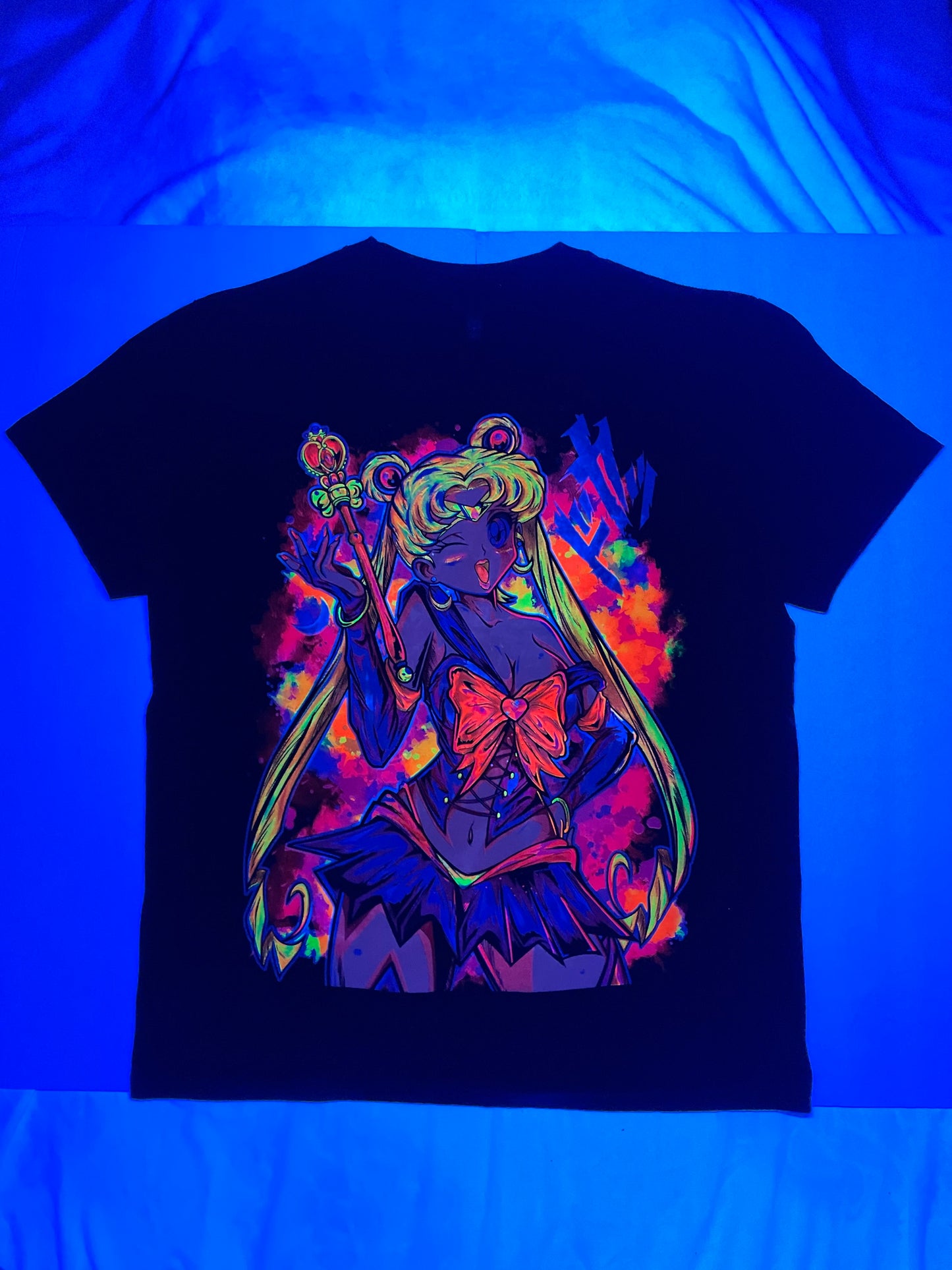 Sailor Moon “Ecchi Anime” Neon T-Shirt (Front & Back Print)