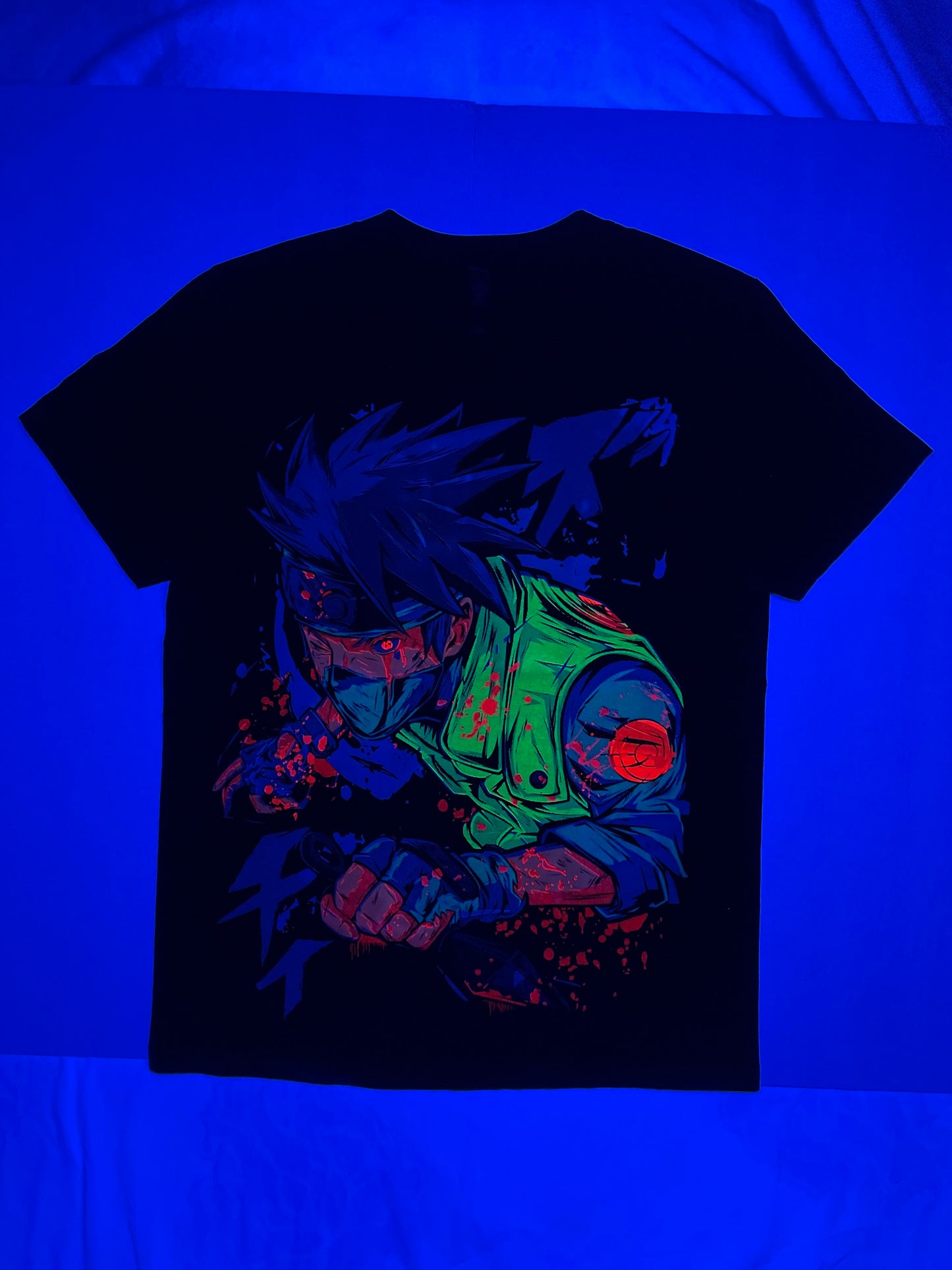 Kakashi Sensei The Copy Ninja T-Neon Shirt (Front & Back Print)