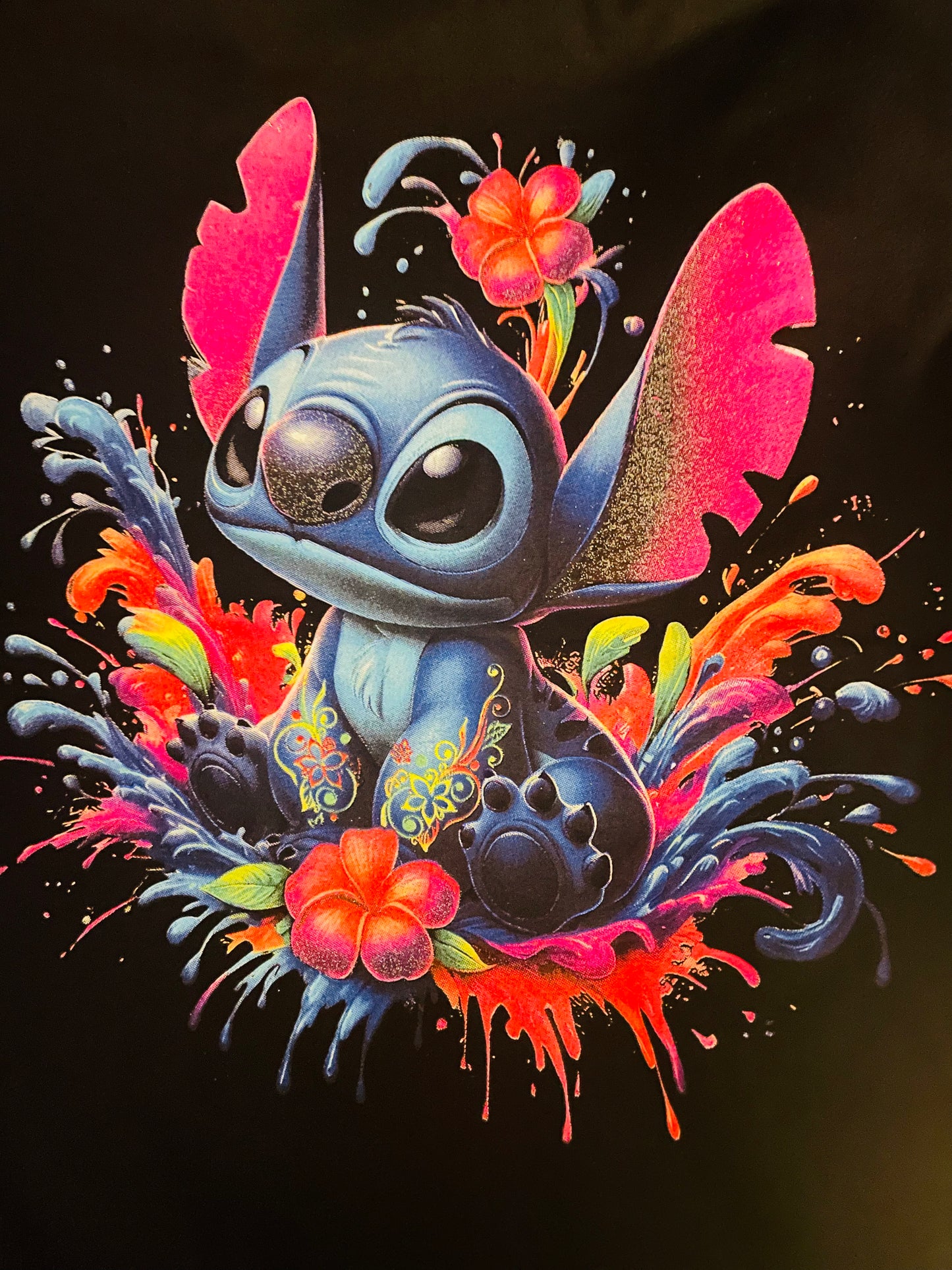Stitch Tropical 🌴 UV Neon Tee (front print only)