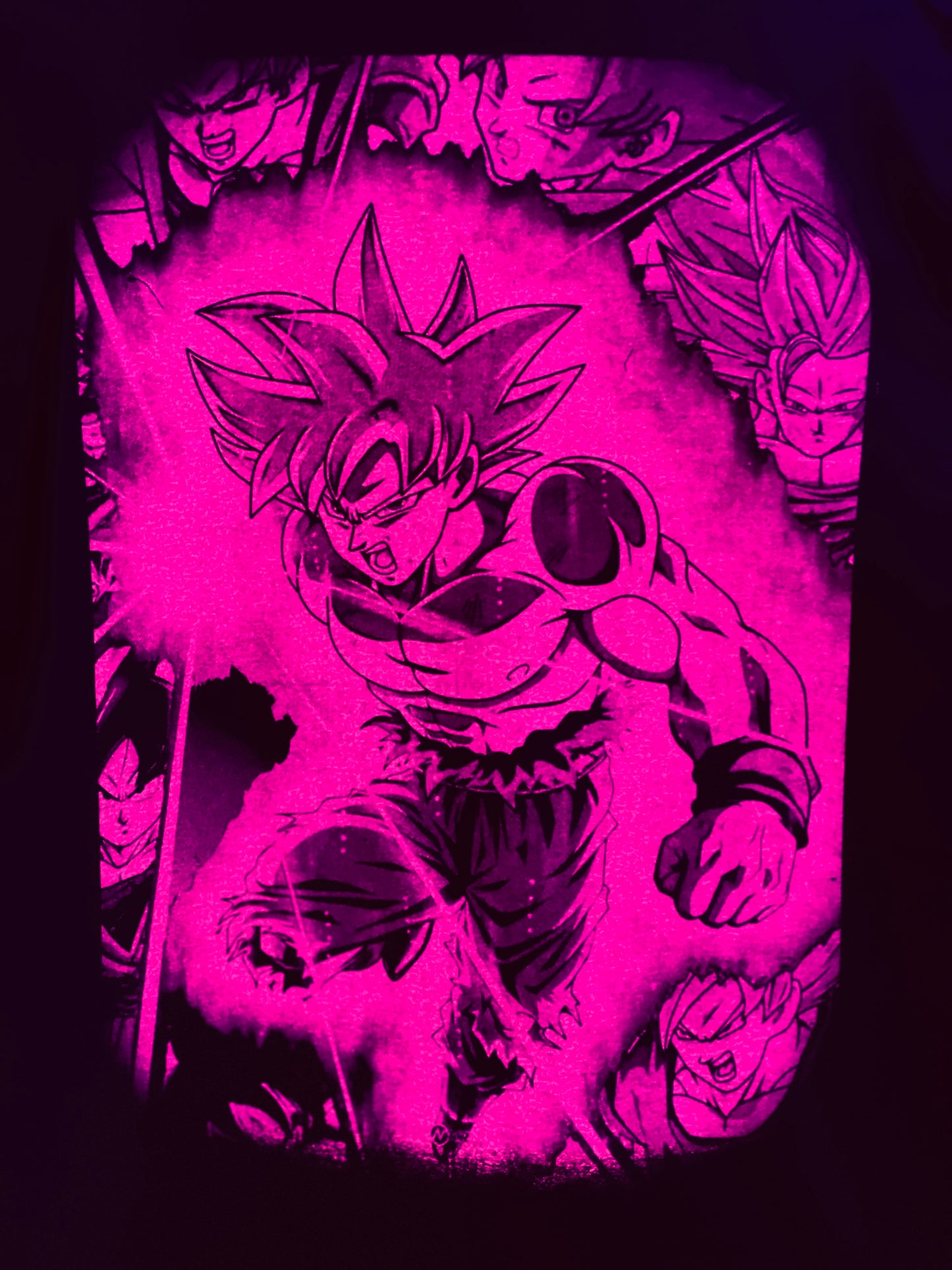 SSJG Goku Dragon Ball Super Vibrant Neón T-Shirt (Front & Back Print)