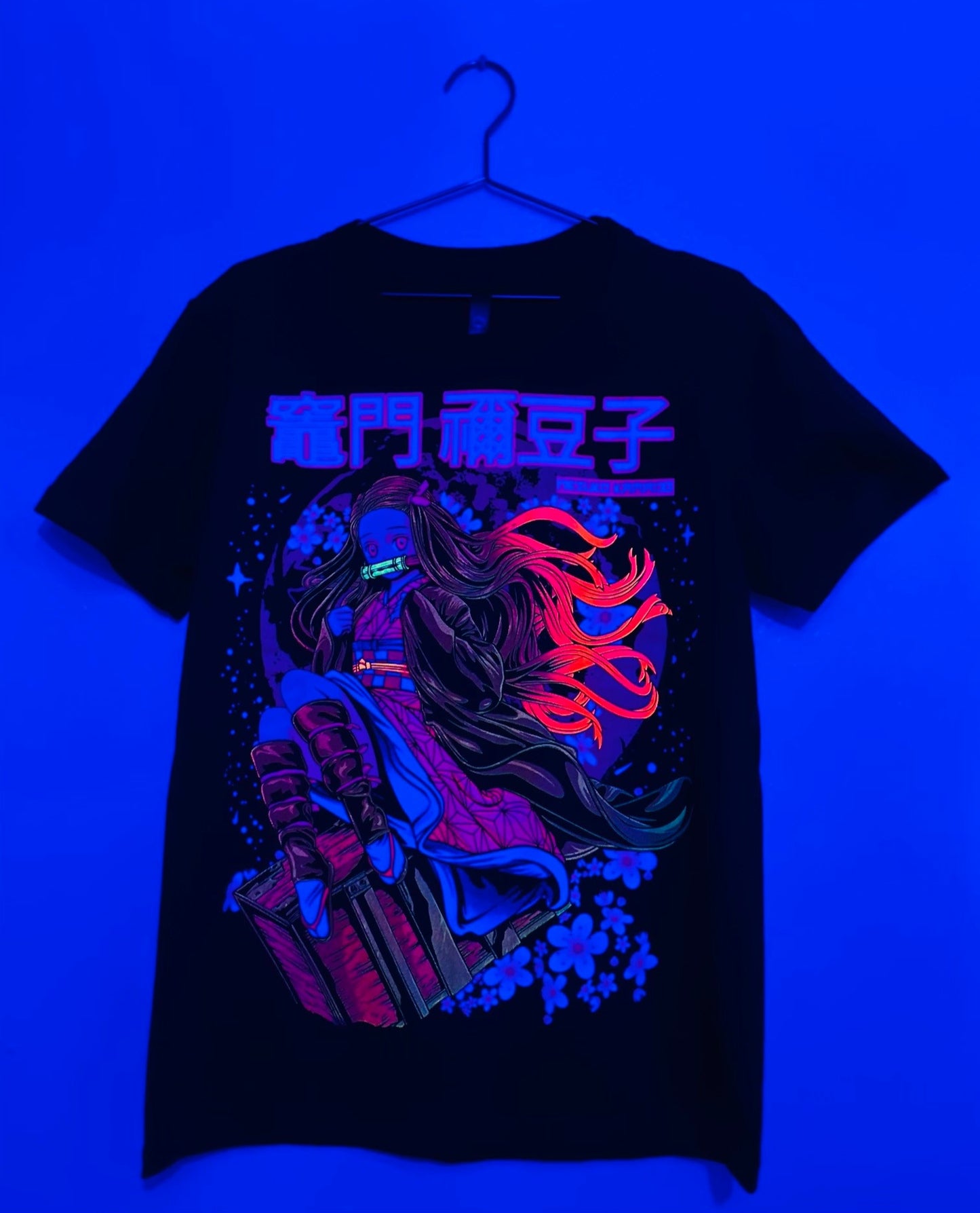 Cherry Blossom Nezuko đ¸ Neon T-Shirt (Front & Back Print)