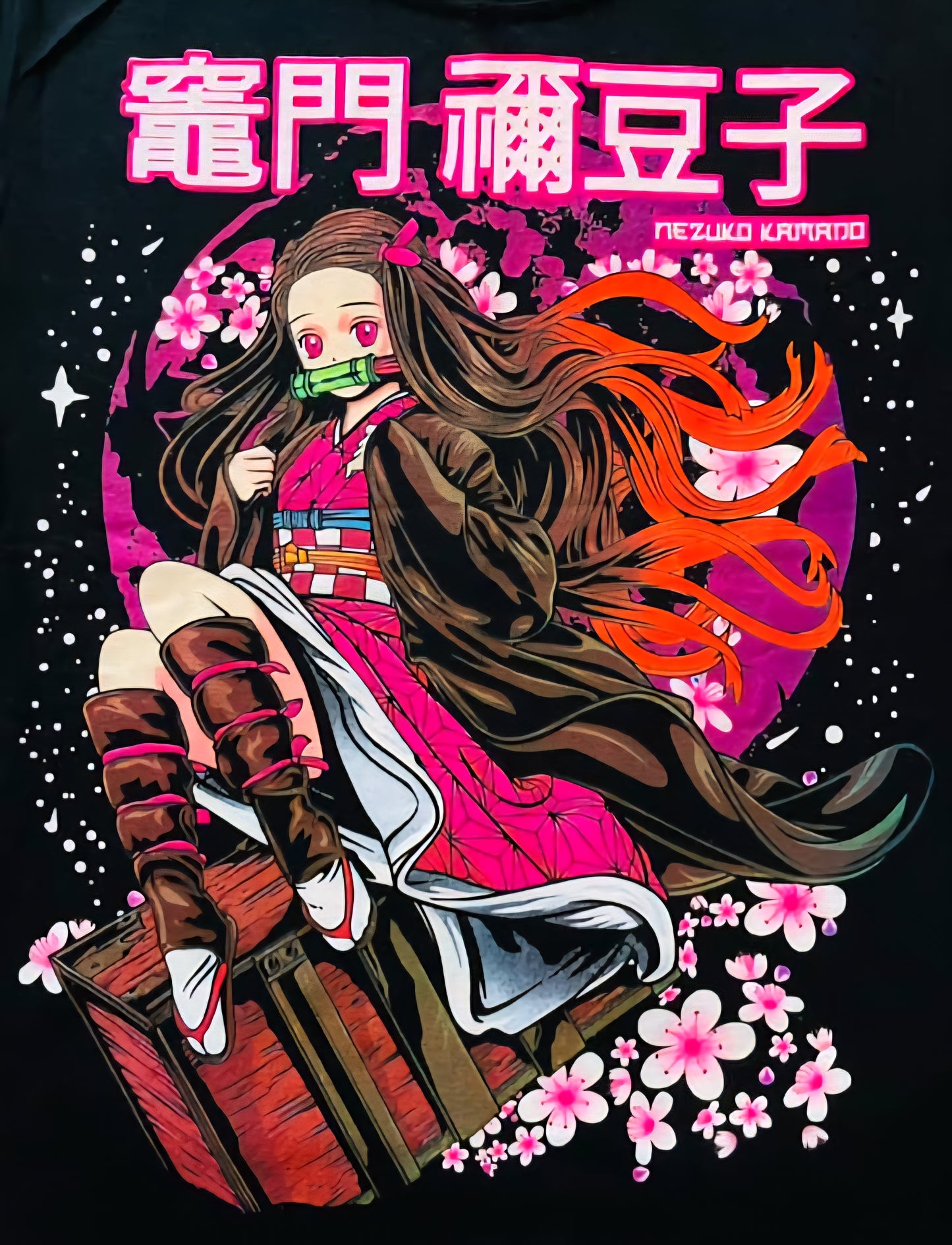 Cherry Blossom Nezuko đ¸ Neon T-Shirt (Front & Back Print)