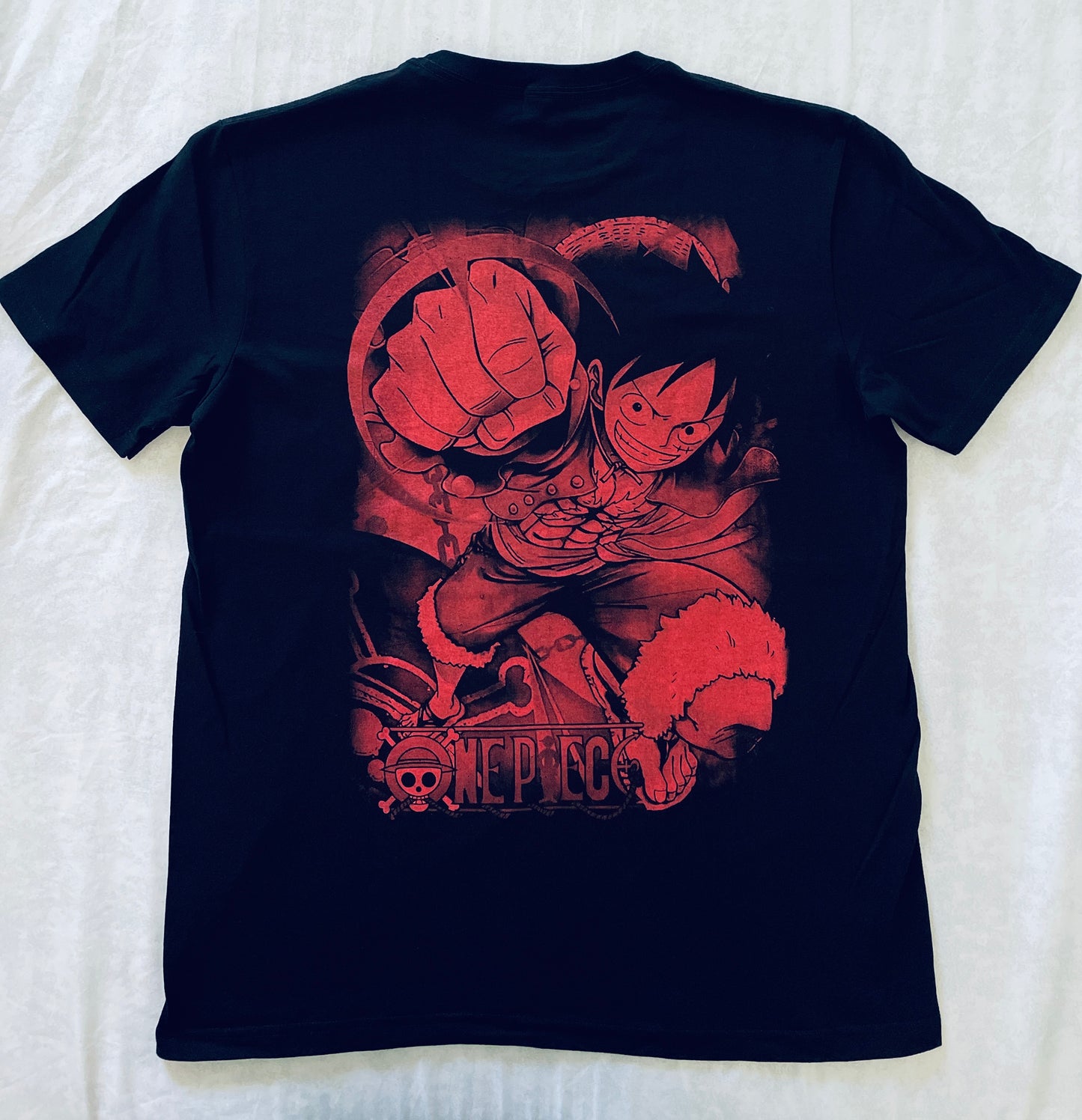 Luffy Gear Mode One Piece, Vibrant Neón T-Shirt (Front & Back Print)
