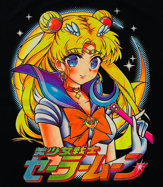 Sailor Moon Retro Vibrant Neón T-Shirt (Front & Back Print)