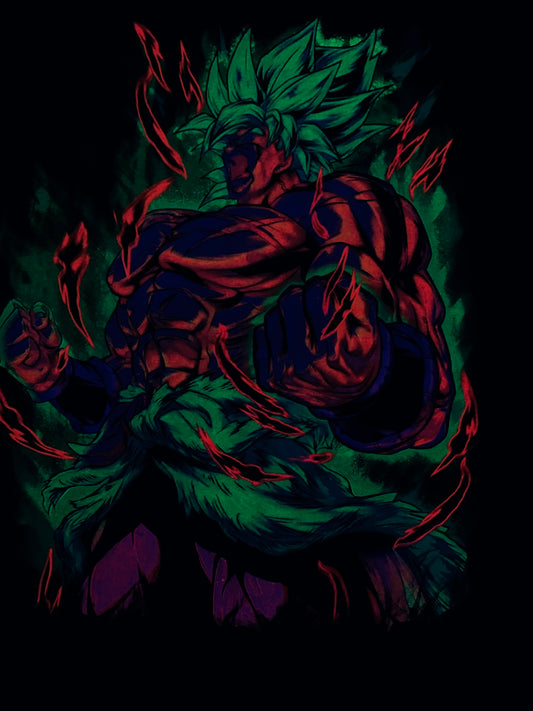 Legendary Sayan Broly Neon T-Shirt (Front & Back Print)