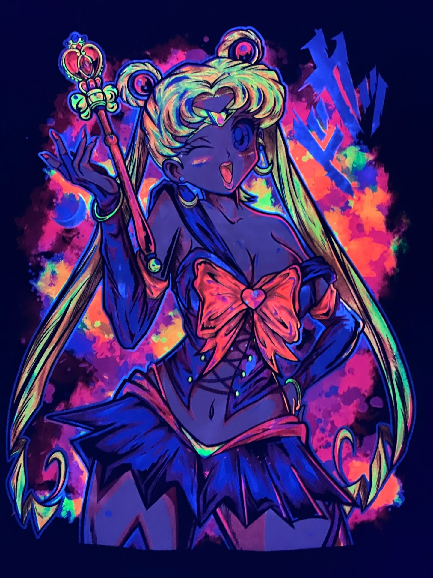 Sailor Moon “Ecchi Anime” Neon T-Shirt (Front & Back Print)