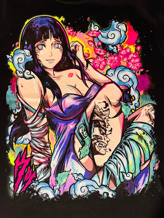 Hiñata Uzumaki “Ecchi Anime” Neon T-Shirt (Front & Back Print)