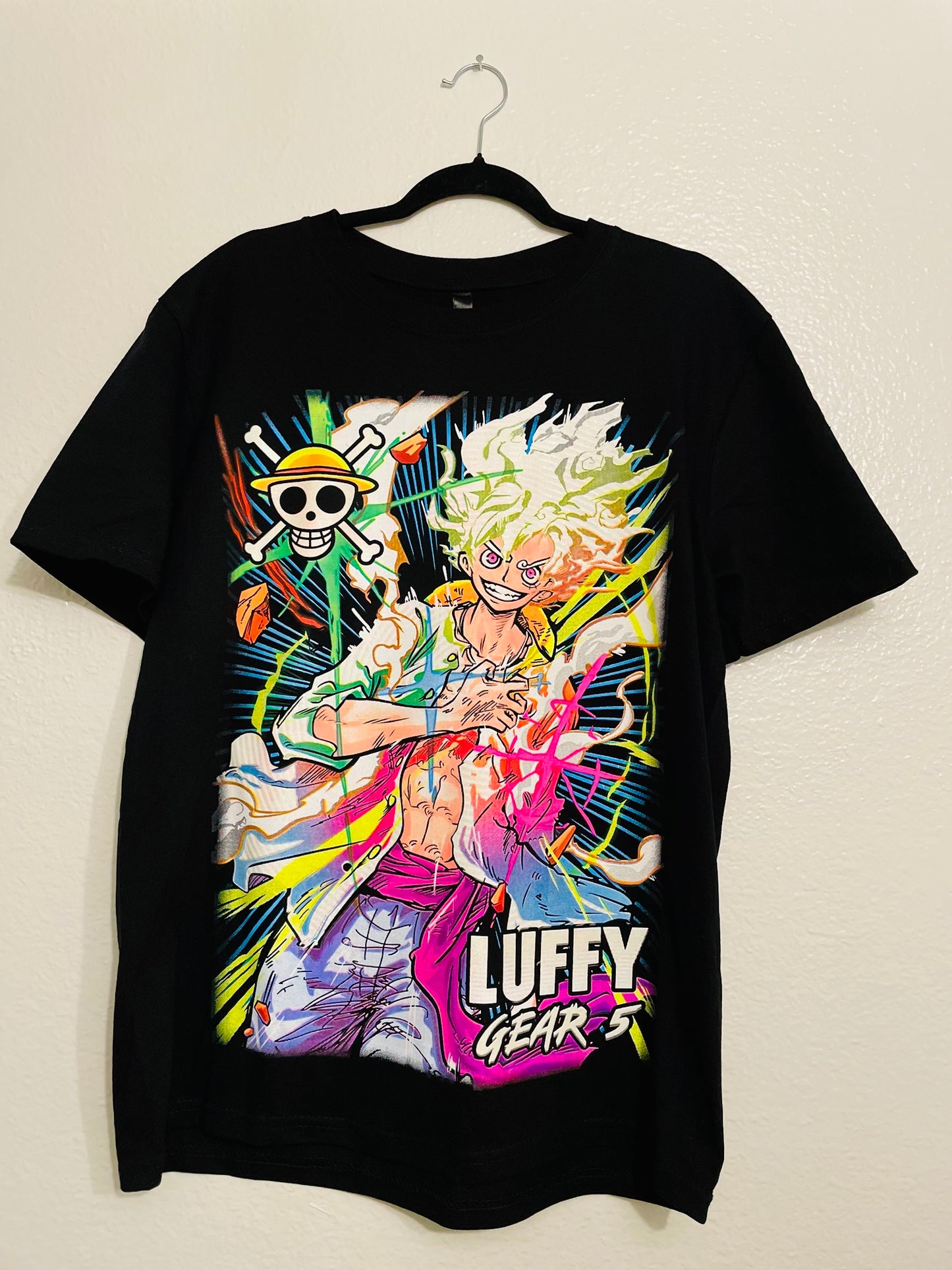 Luffy Gear 5 One Piece Neon Tee & Glows in the Dark