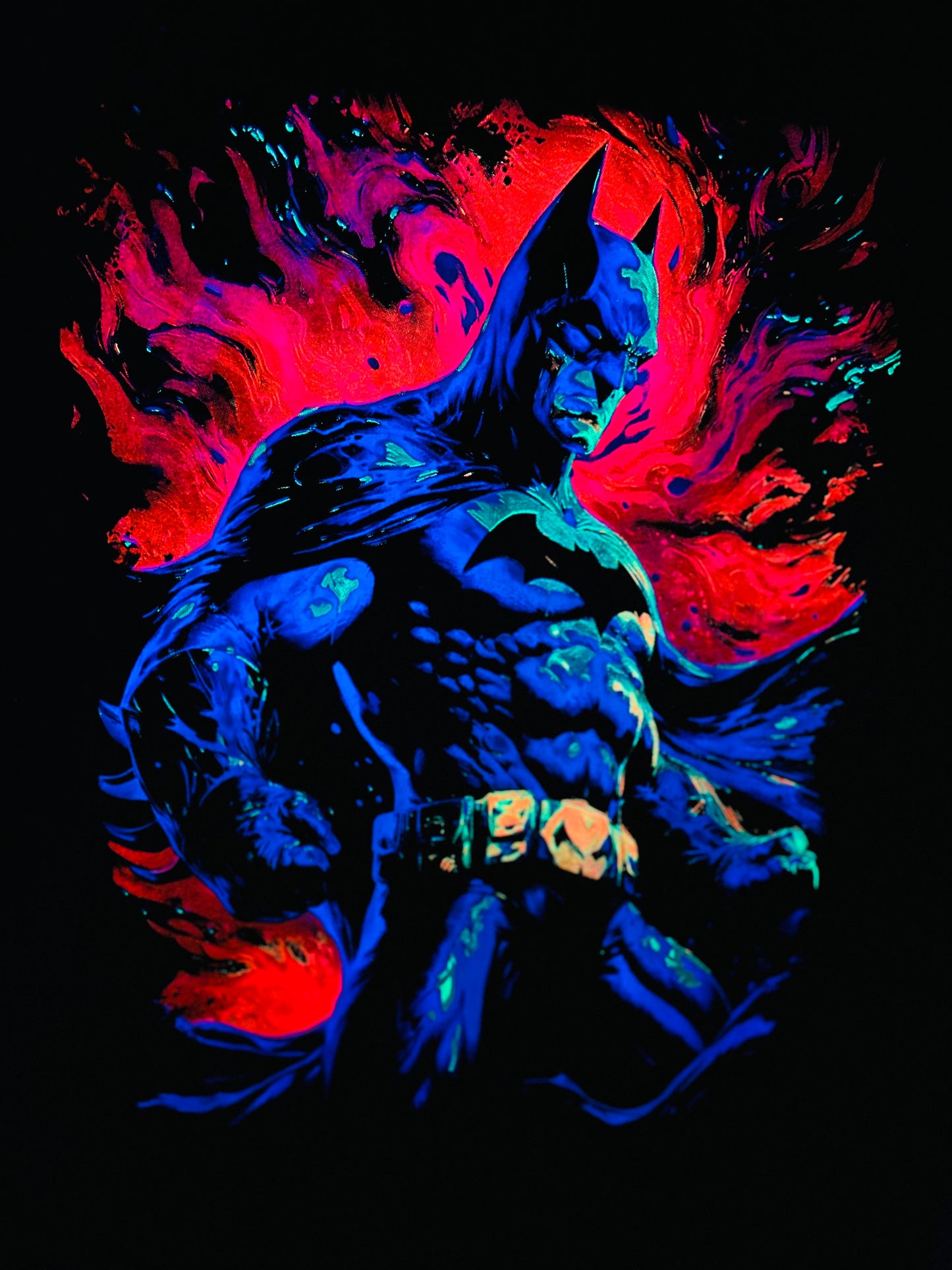 Batman Arkham Knight Vibrant Neon T-Shirt (Front & Back Print)