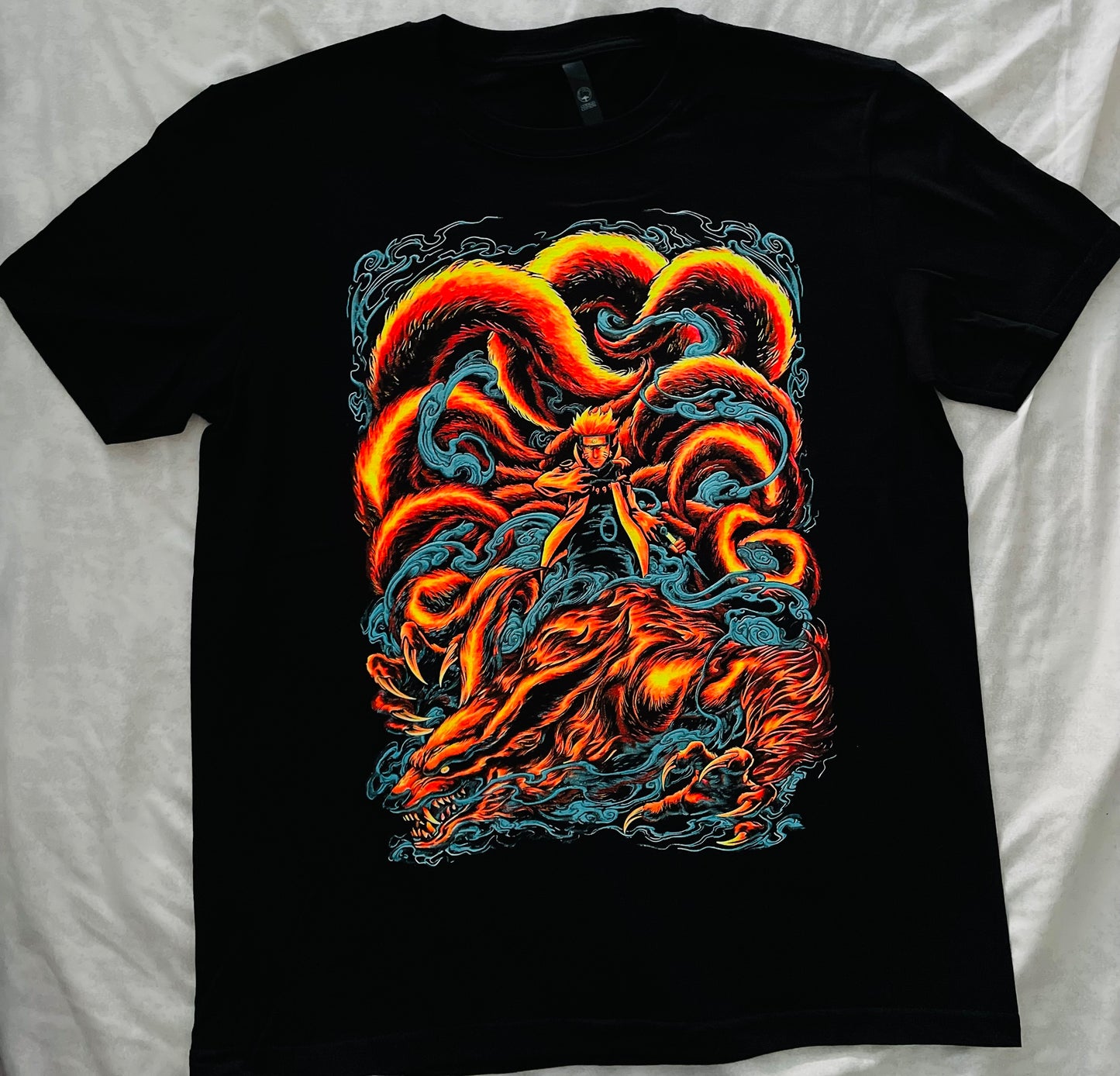 Naruto Combined Chakra with Kurama Neon Tee 🔥😮‍💨🍥 Neon T-Shirt (Front & Back Print)