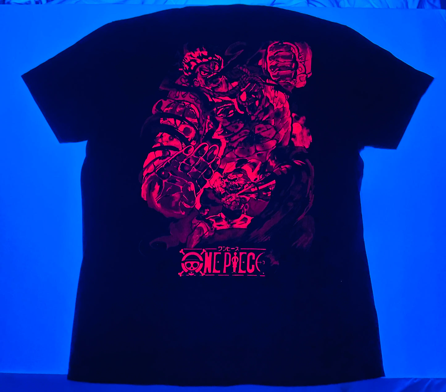 Luffy One Piece Neon T-Shirt (Front & Back Print)