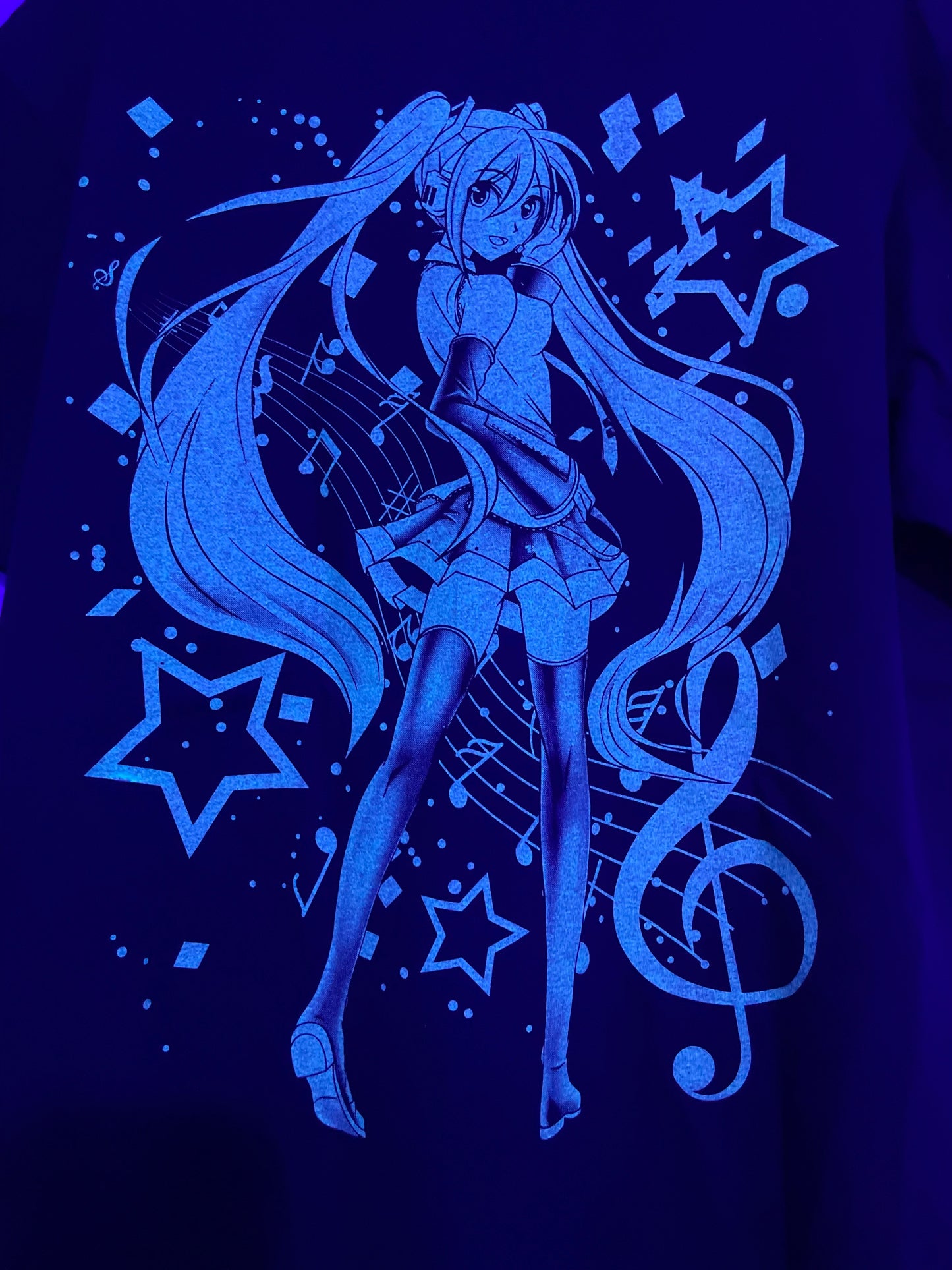 Miku Hatsune Neon T-Shirt (Front & Back Print)