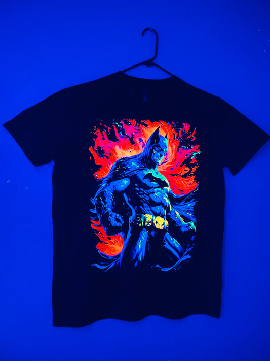 Batman Arkham Knight Vibrant Neon T-Shirt (Front & Back Print)