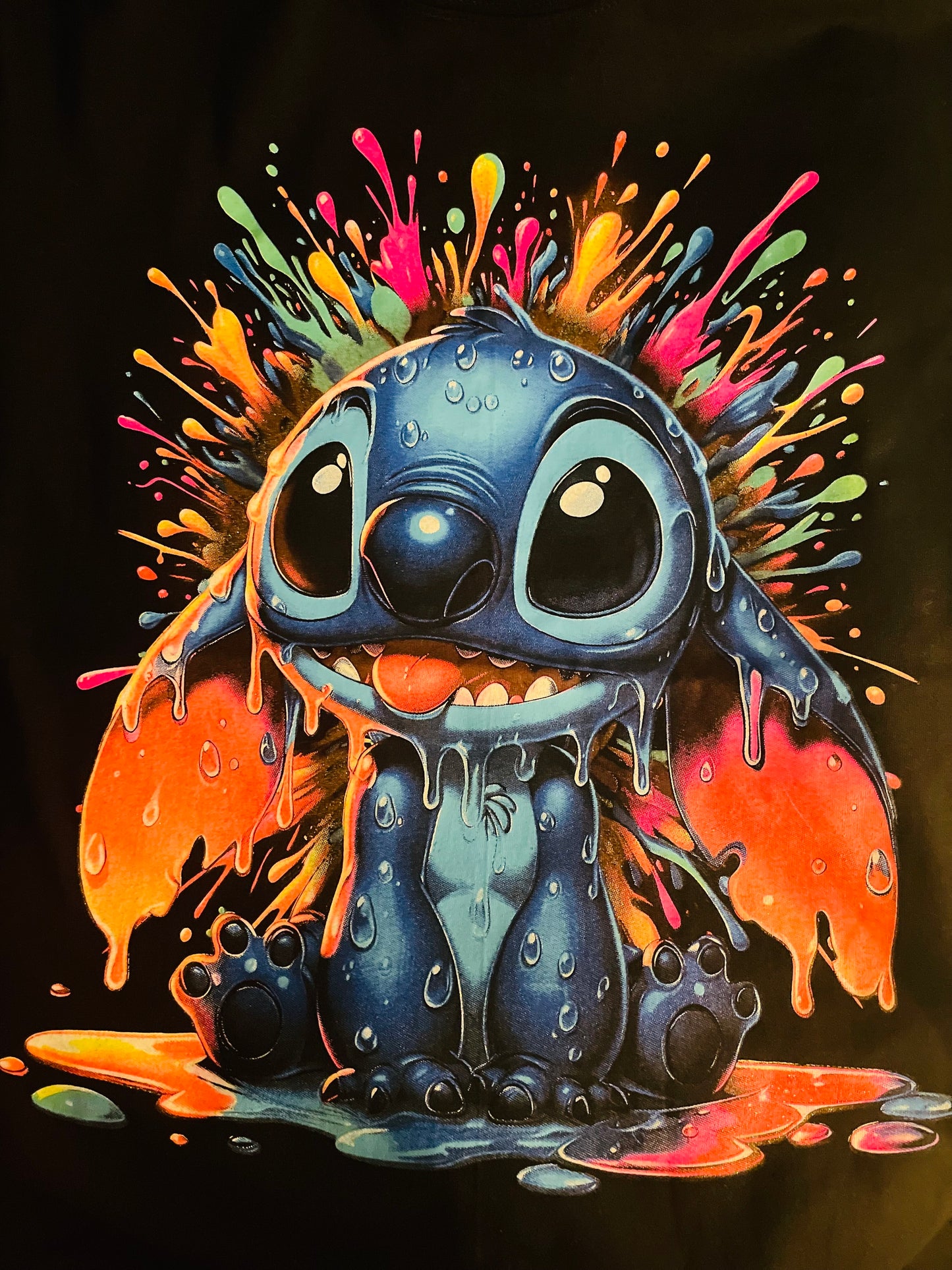 Stitch Drip 💧 UV Neon Tee (front print only)