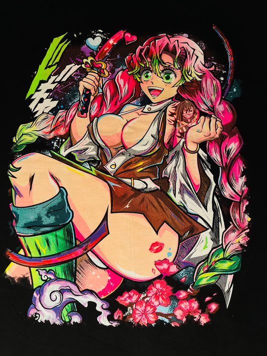 Demon Slayer “Ecchi Anime” Neon T-Shirt  (Front & Back Print)
