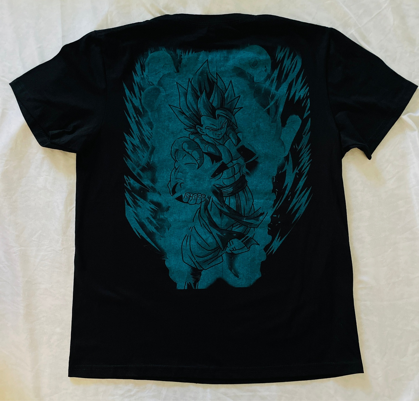 Gogeta Fusion Dragon Ball Z Vibrant Neón T-Shirt (Front & Back Print)