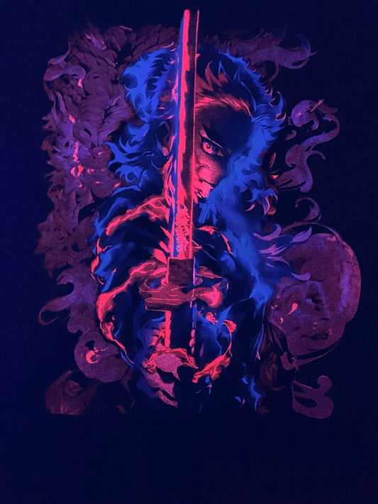 Giyu Tomioka (Demon Slayer) Neon T-Shirt (Front & Back Print)