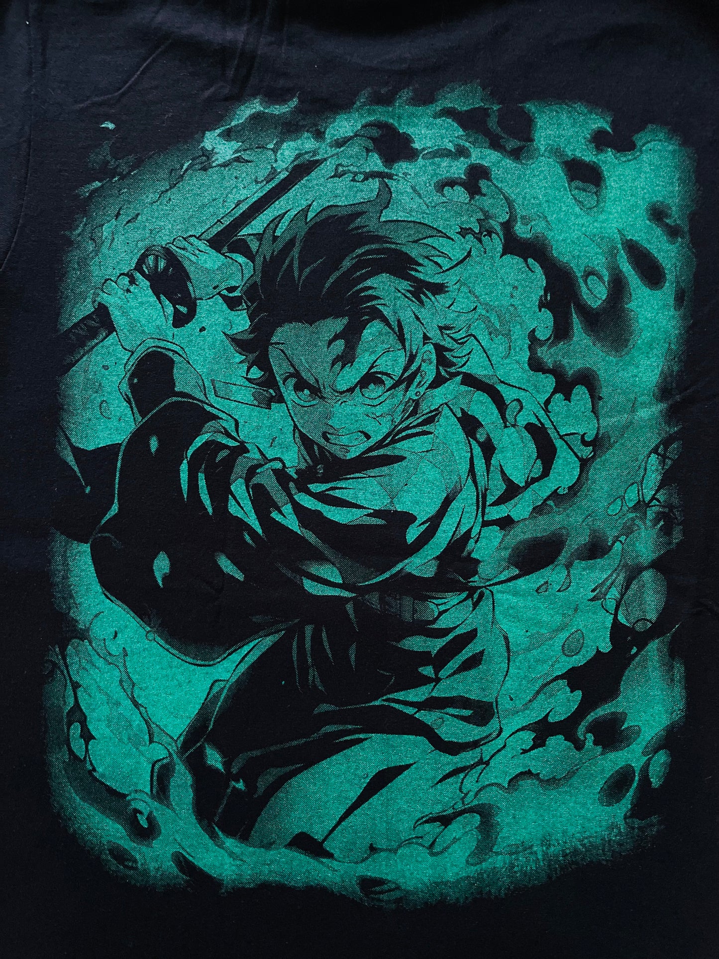 Tanjiro Demon Slayer 🩸🌸 Neon T-Shirt (Front & Back Print)