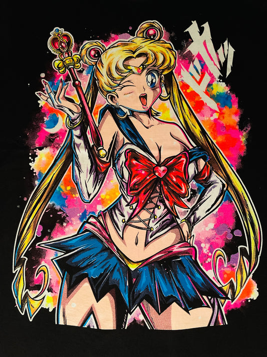 Sailor Moon “Ecchi Anime” Neon T-Shirt (Front & Back Print)