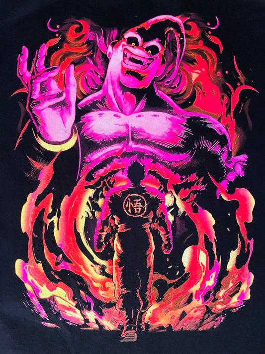 Majin Buu vs Gohan Neon T-Shirt (Front & Back)