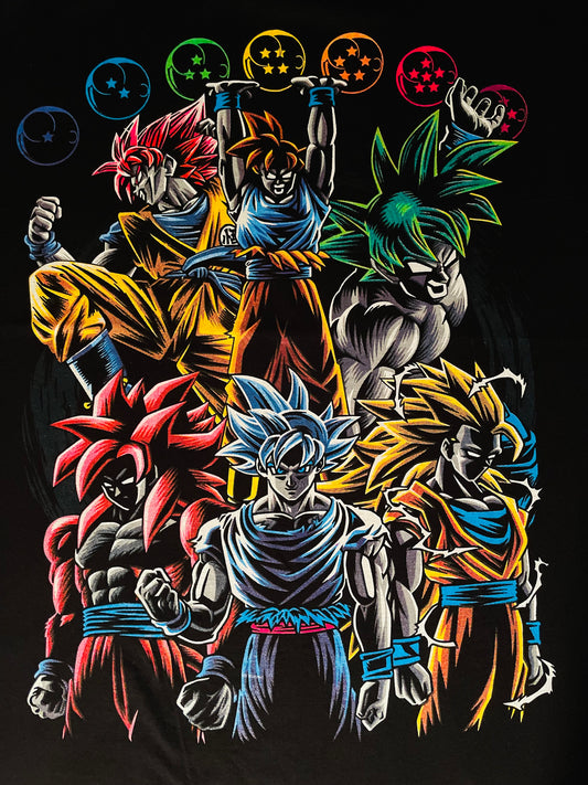 Akira Toriyama Tribute Neon T-Shirt (Front & Back Print) w/Goku Forms 🥲