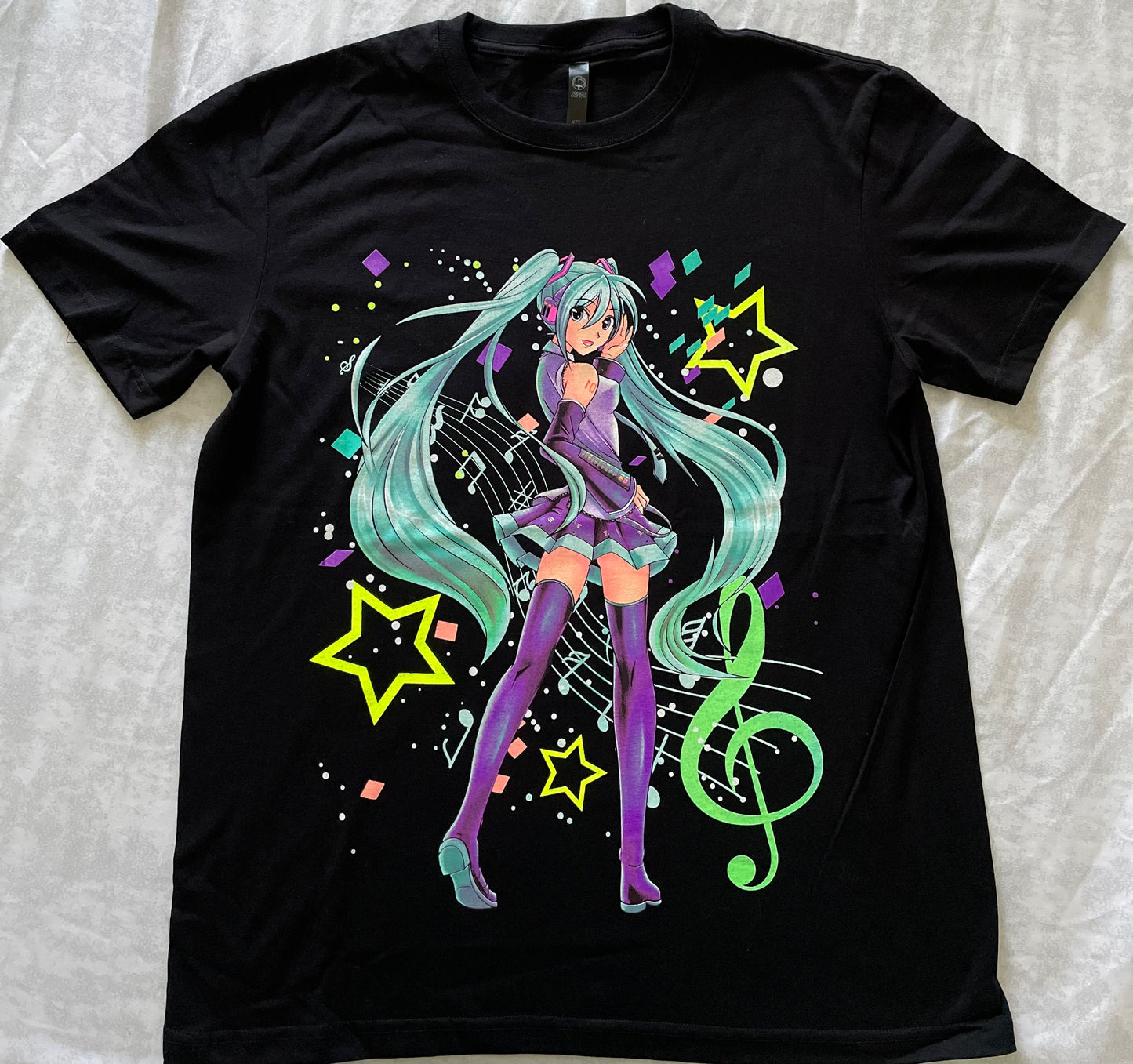 Miku Hatsune Neon T-Shirt (Front & Back Print)