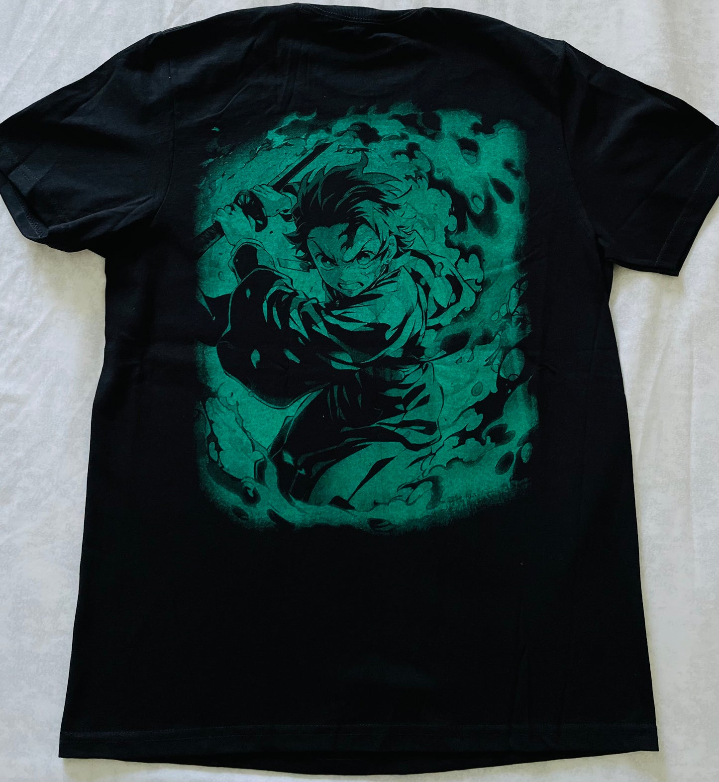 Tanjiro Demon Slayer 🩸🌸 Neon T-Shirt (Front & Back Print)