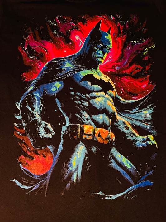 Batman Arkham Knight Vibrant Neon T-Shirt (Front & Back Print)