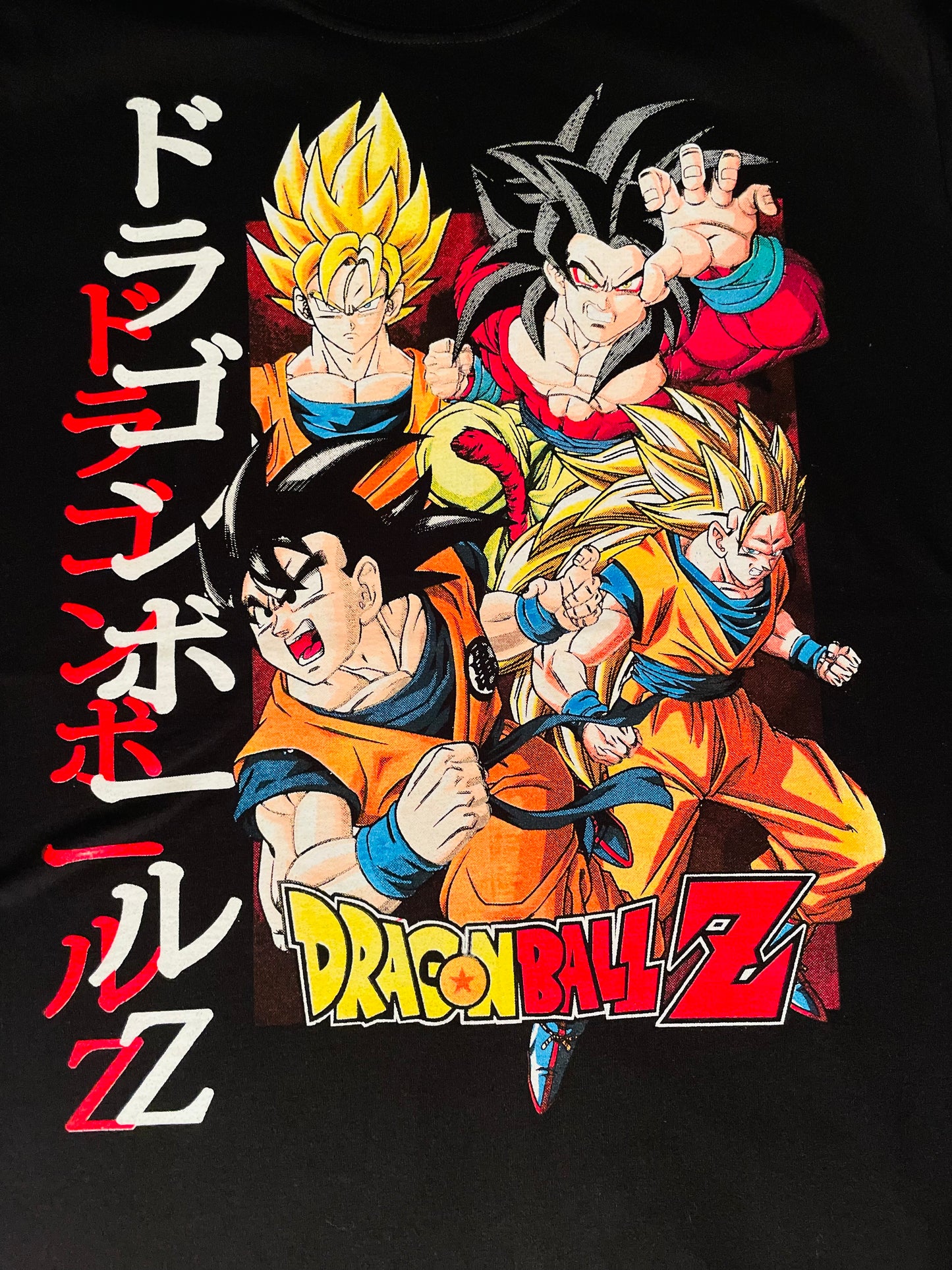 Goku Base Form, SS2, SS3 & SS4 Neon T-Shirt (Front & Back Print)
