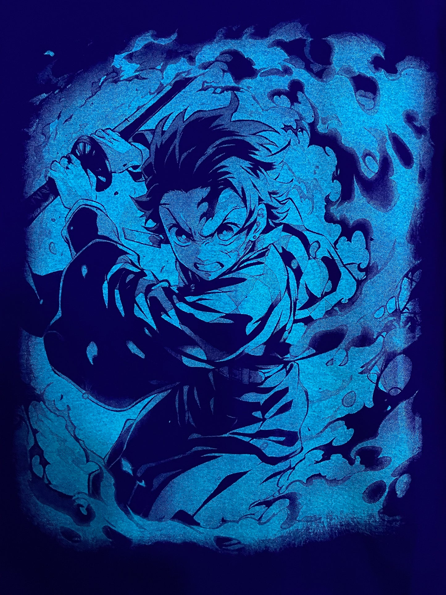 Tanjiro Demon Slayer 🩸🌸 Neon T-Shirt (Front & Back Print)